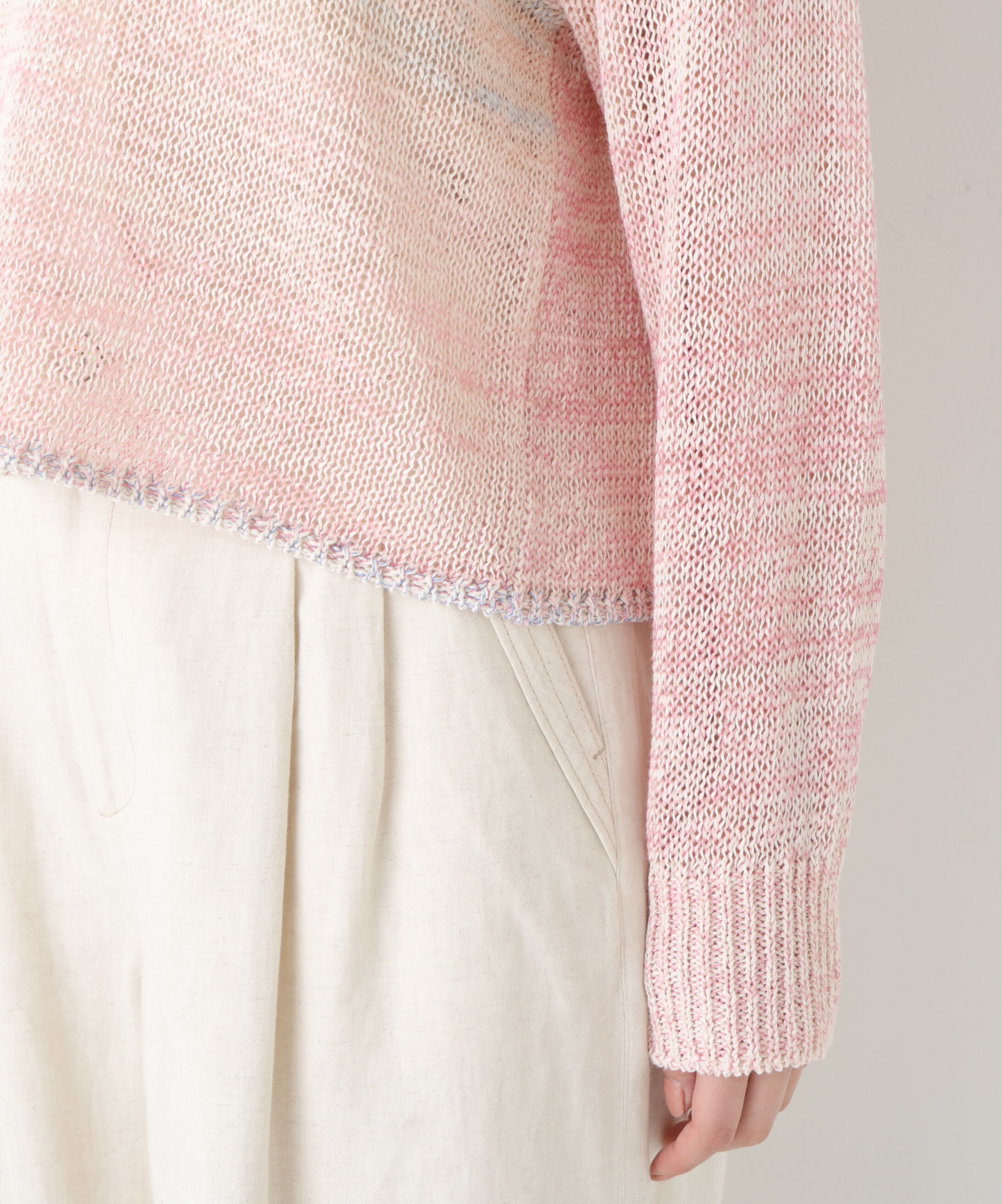  「◆綿ポリカスリヤーンクルーネックプルオーバー」|ニット・セーター|