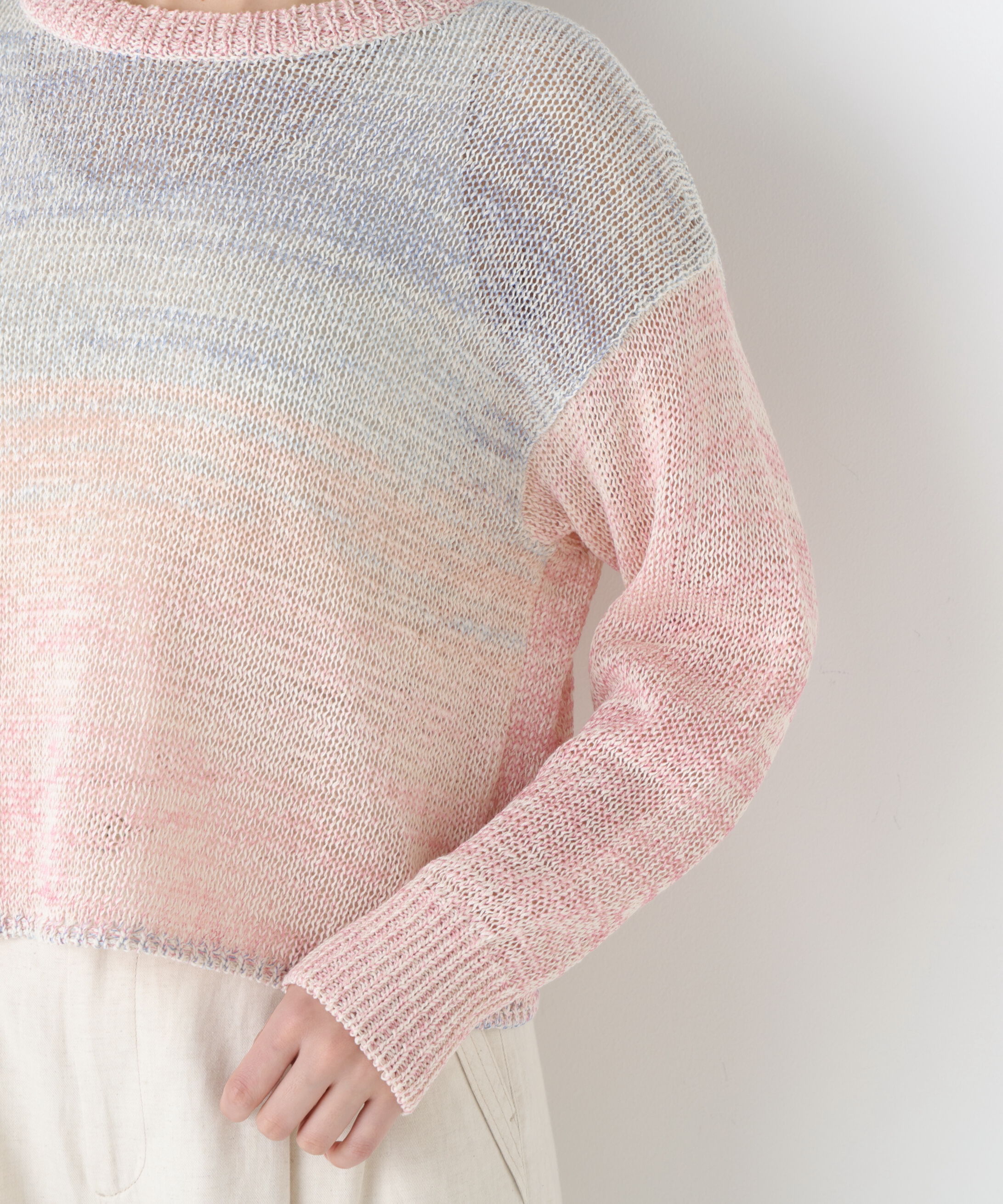  「◆綿ポリカスリヤーンクルーネックプルオーバー」|ニット・セーター|