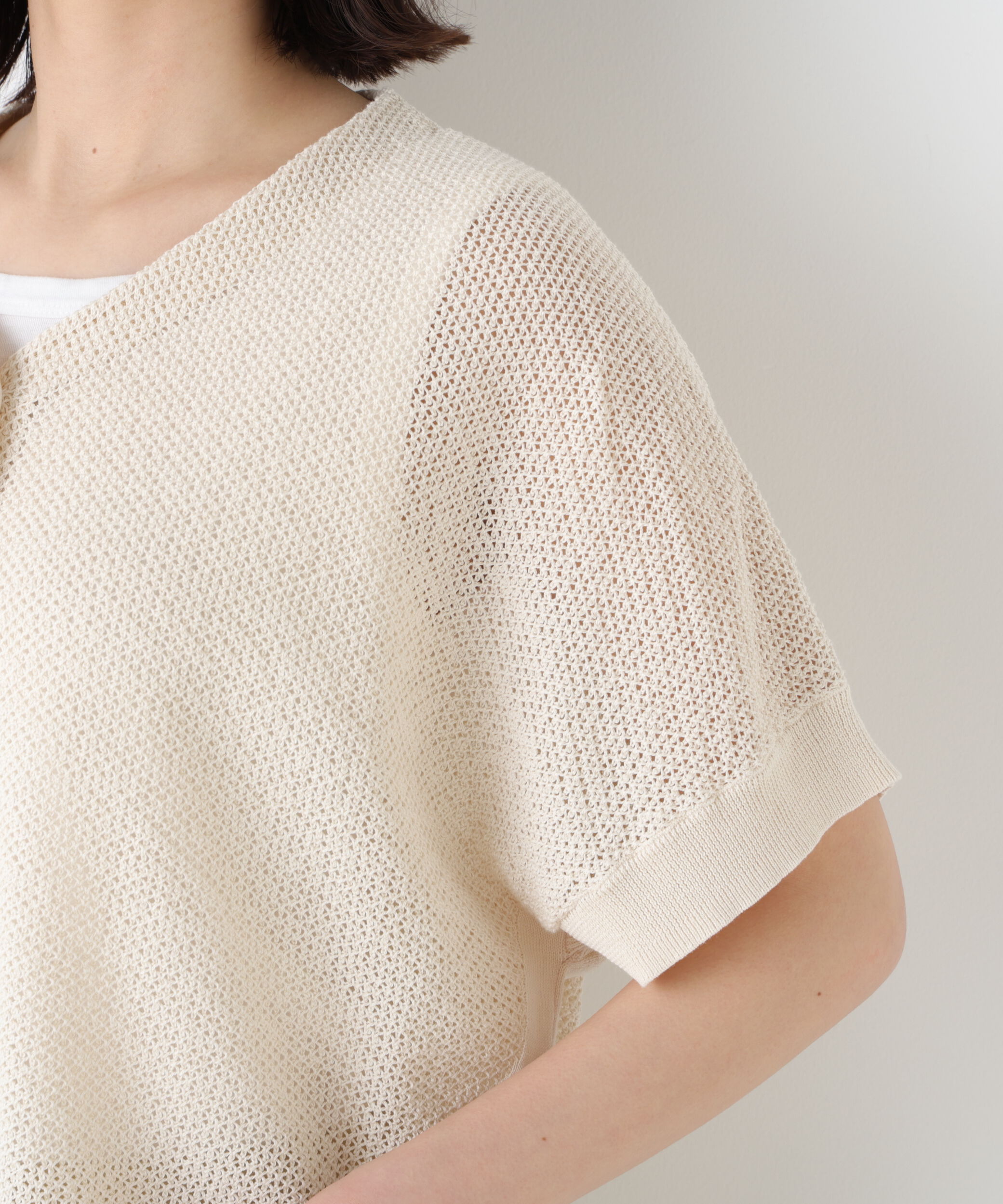  「◆メッシュ柄ニットジレ」|ニット・セーター|