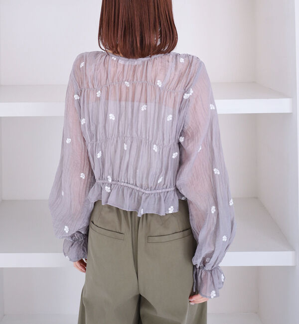 archives「花柄刺繍ギャザーブラウス」|シャツ・ブラウス|