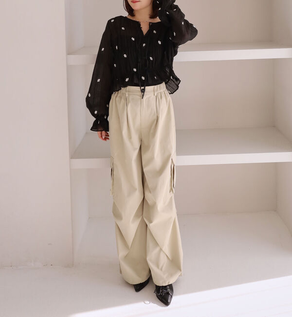 archives「花柄刺繍ギャザーブラウス」|シャツ・ブラウス|