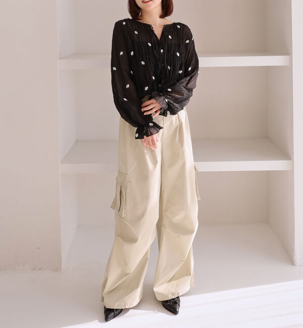 archives「花柄刺繍ギャザーブラウス」|シャツ・ブラウス|