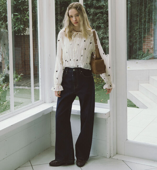 archives「花柄刺繍ギャザーブラウス」|シャツ・ブラウス|