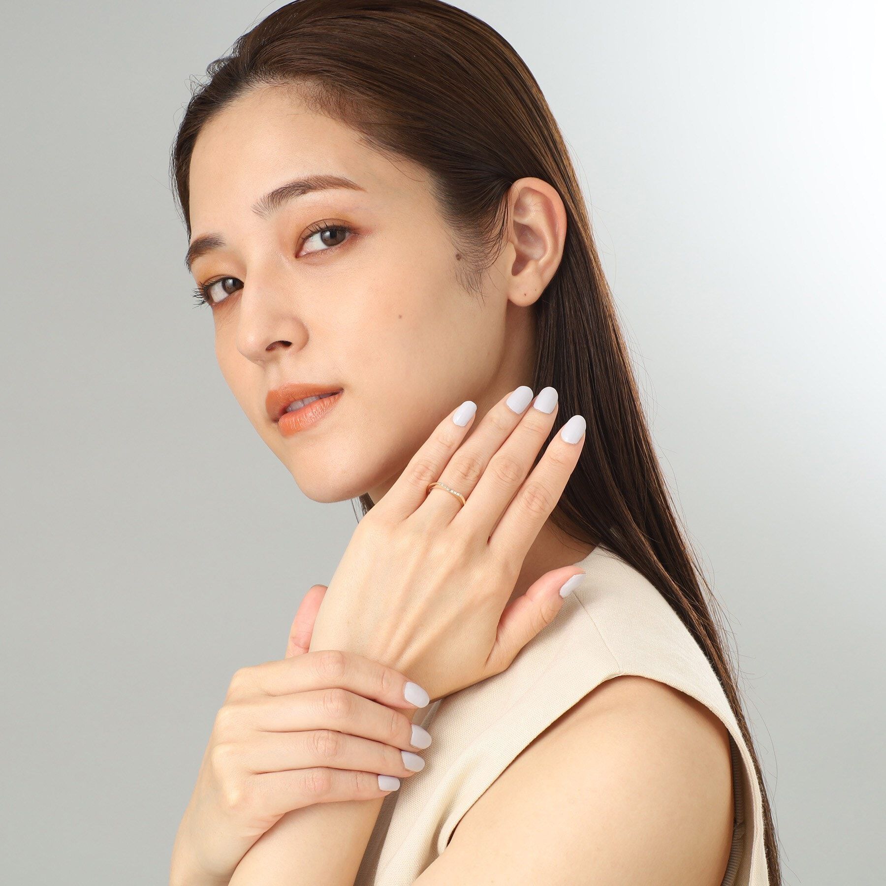 COCOSHNIK「K10ダイヤモンド スロープカットオフ リング」|リング|