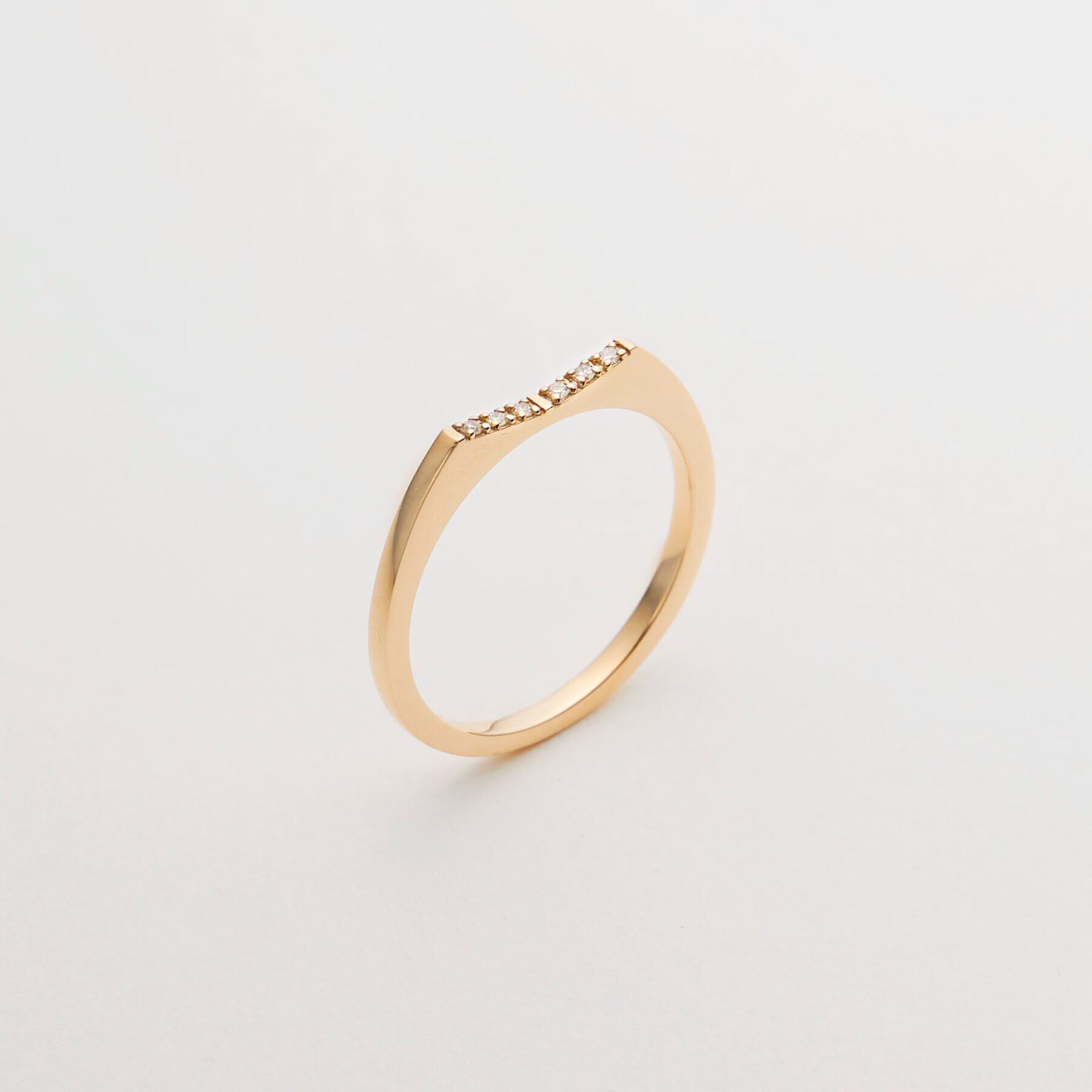 COCOSHNIK「K10ダイヤモンド スロープカットオフ リング」|リング|