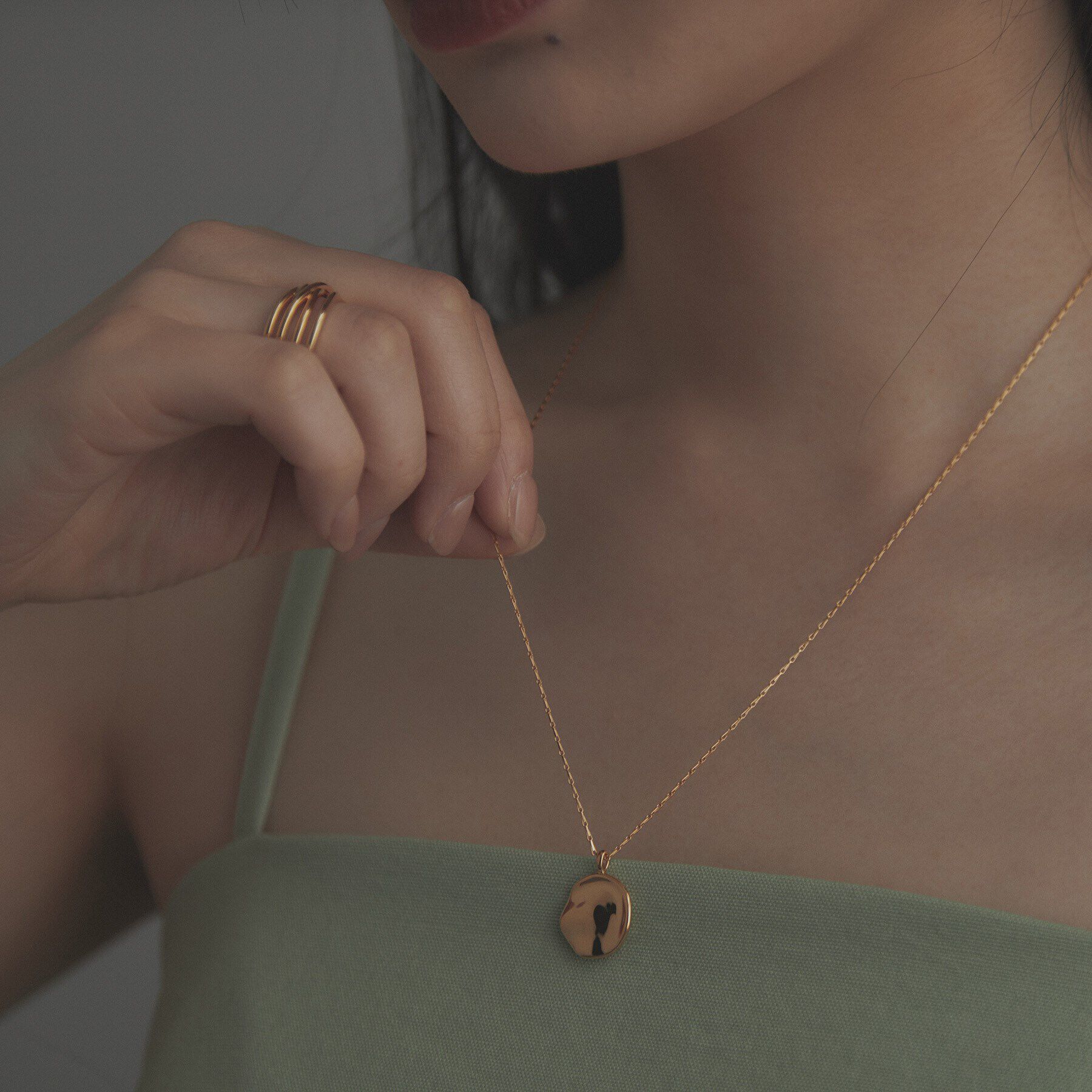 COCOSHNIK ONKITSCH「シルバー ニュアンスネック コイン GP」|ネックレス|