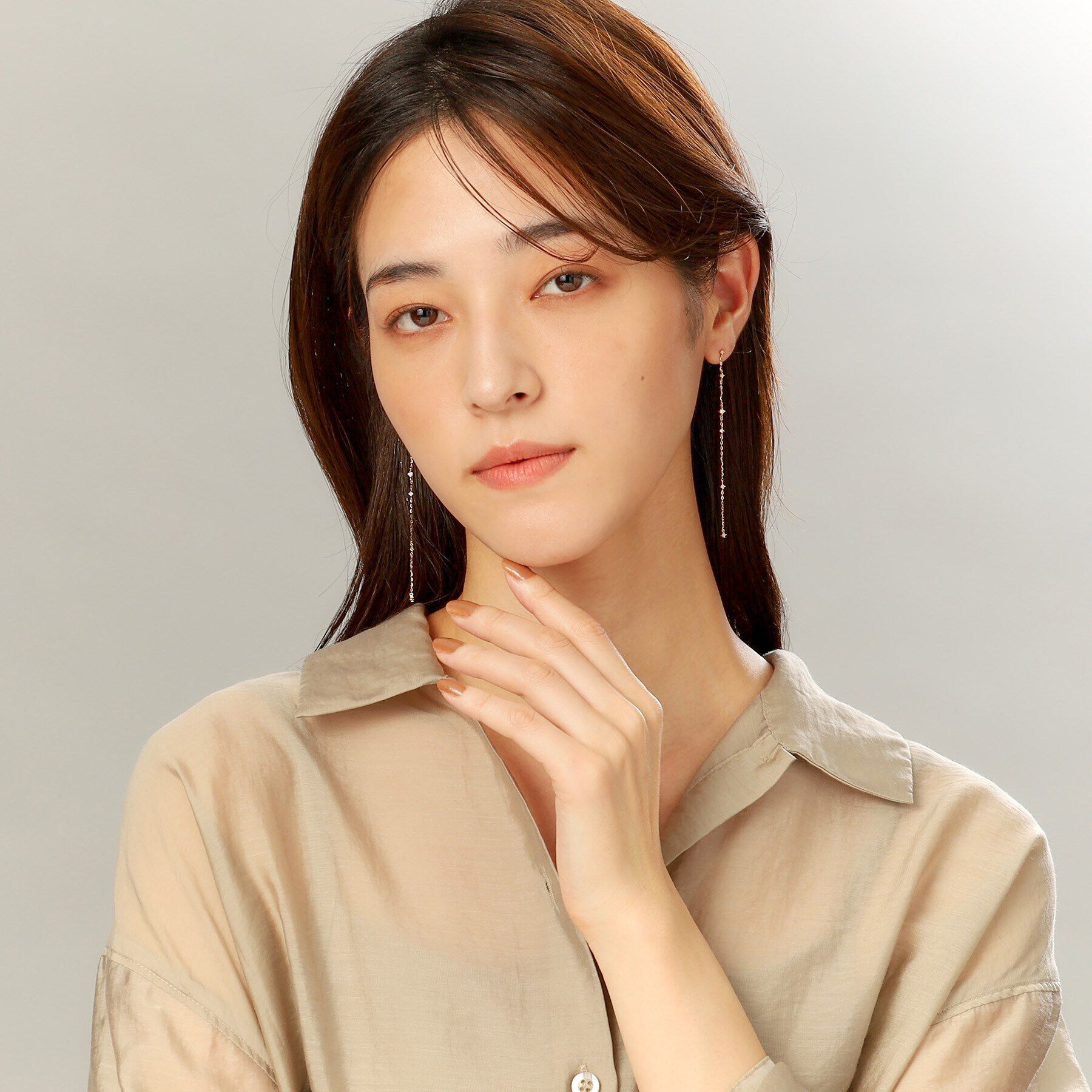 COCOSHNIK「K10ダイヤモンド ランダムステーション スタッドピアス」|ピアス|