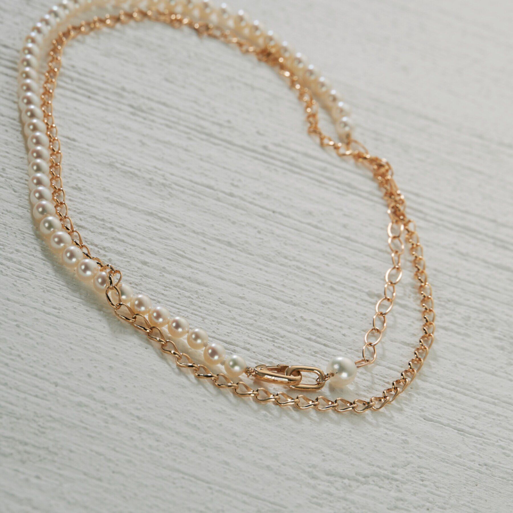 COCOSHNIK「K10パール PCチェーンセパレート ネックレス大」|ネックレス|