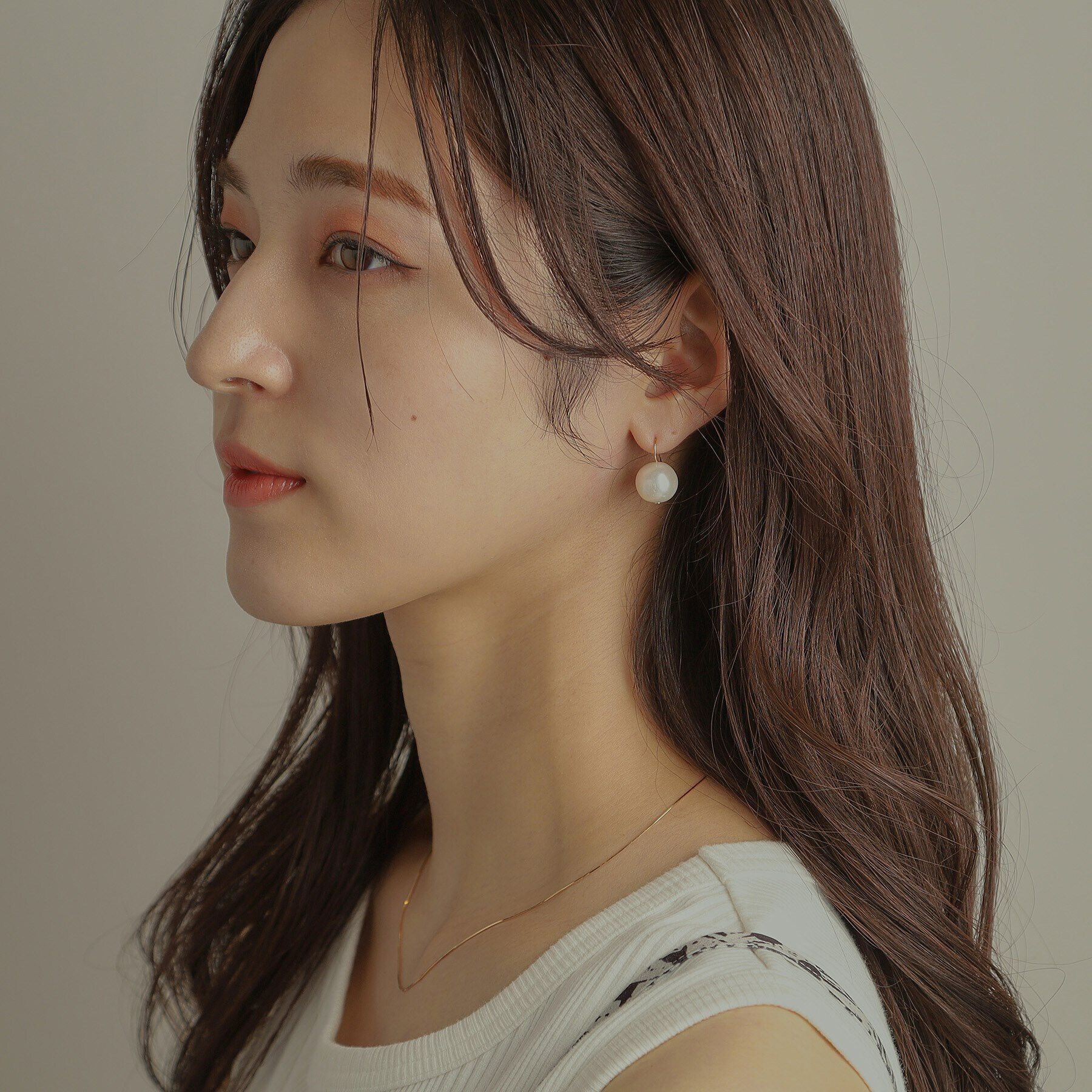 COCOSHNIK「K10プランプパール フックピアス」|ピアス|