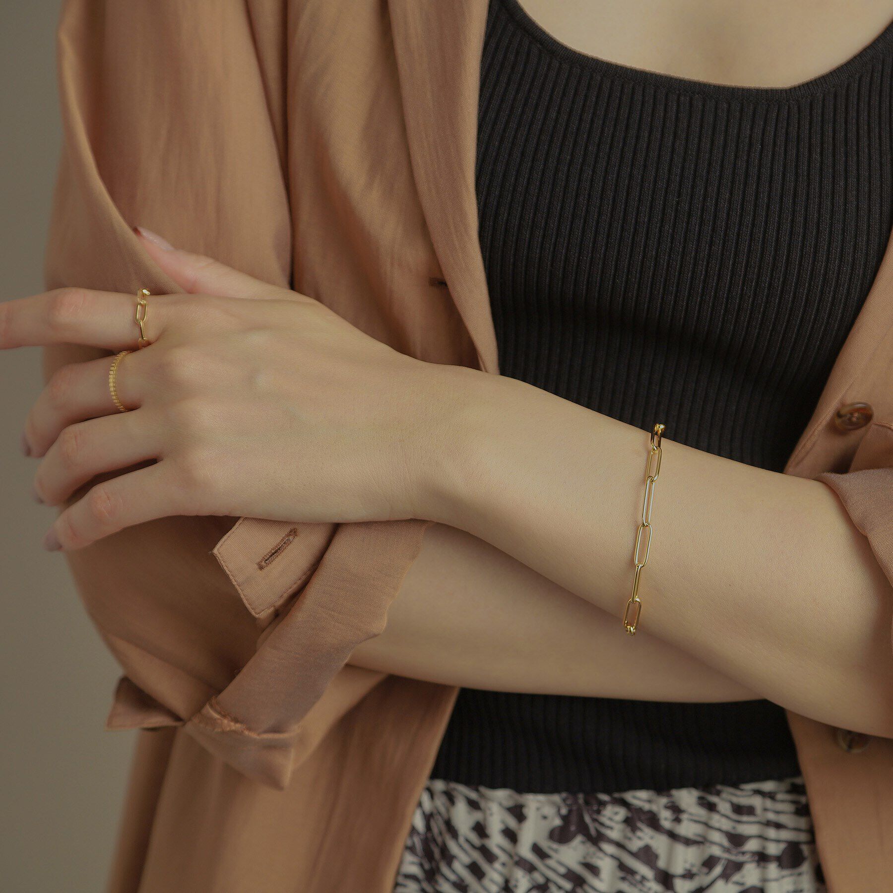 COCOSHNIK「K18中空PCチェーン ブレスレット」|ブレスレット・バングル|