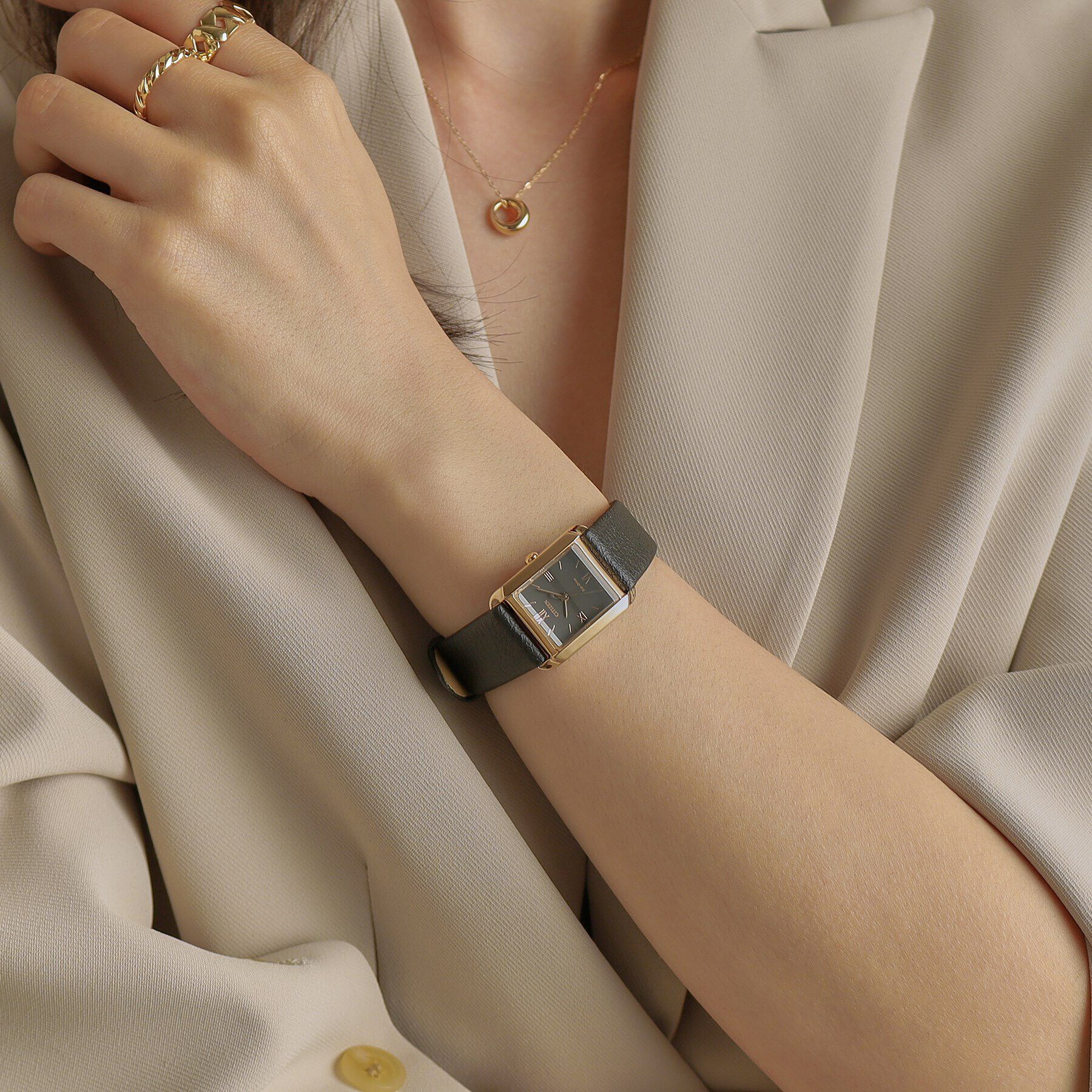 COCOSHNIK「RG シチズンL別注モデル スクエア チェンジャブルウォッチ（ブラック）」|腕時計|