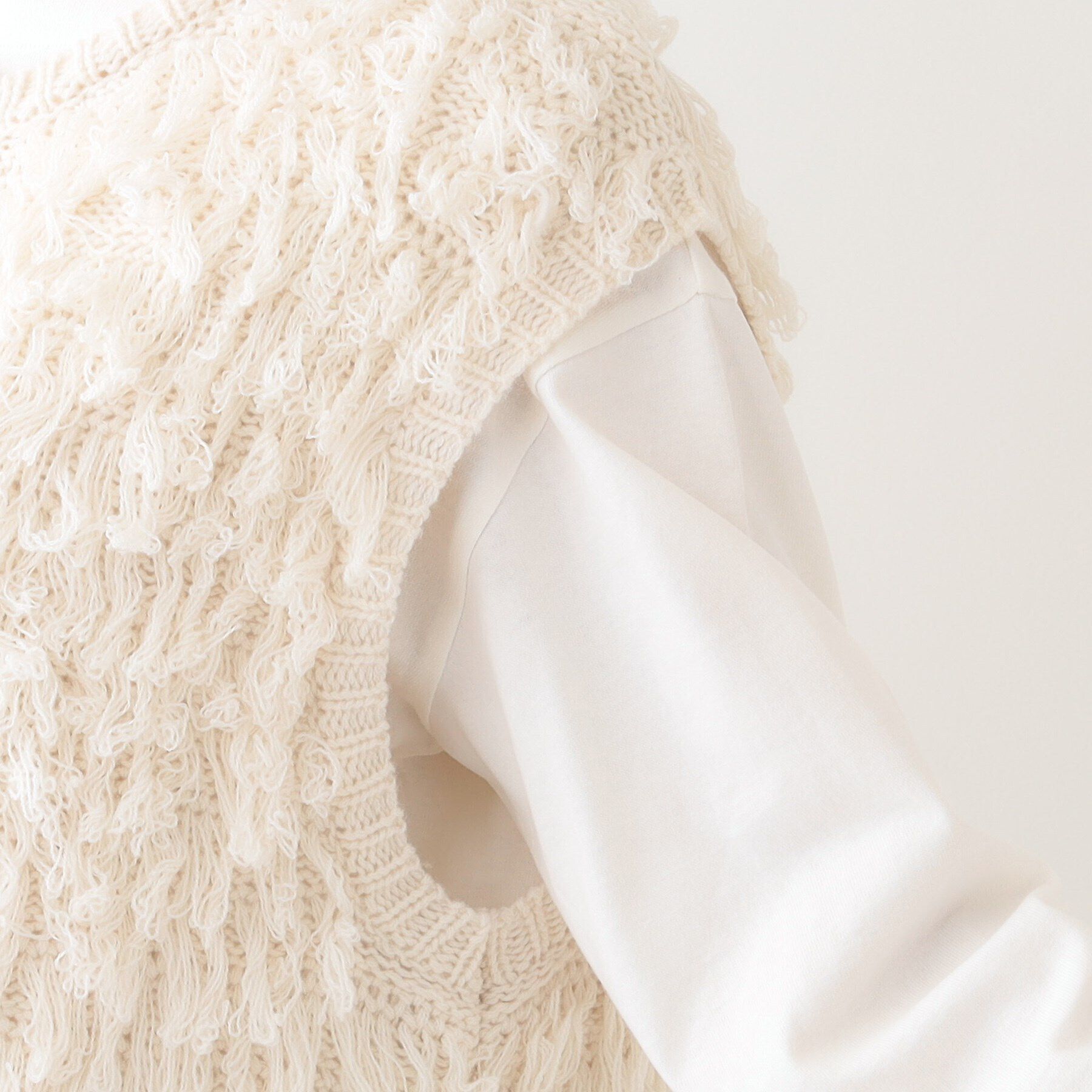 SHOO･LA･RUE「ループヤーンがアクセント ニットZIPベスト」|ベスト・ジレ|