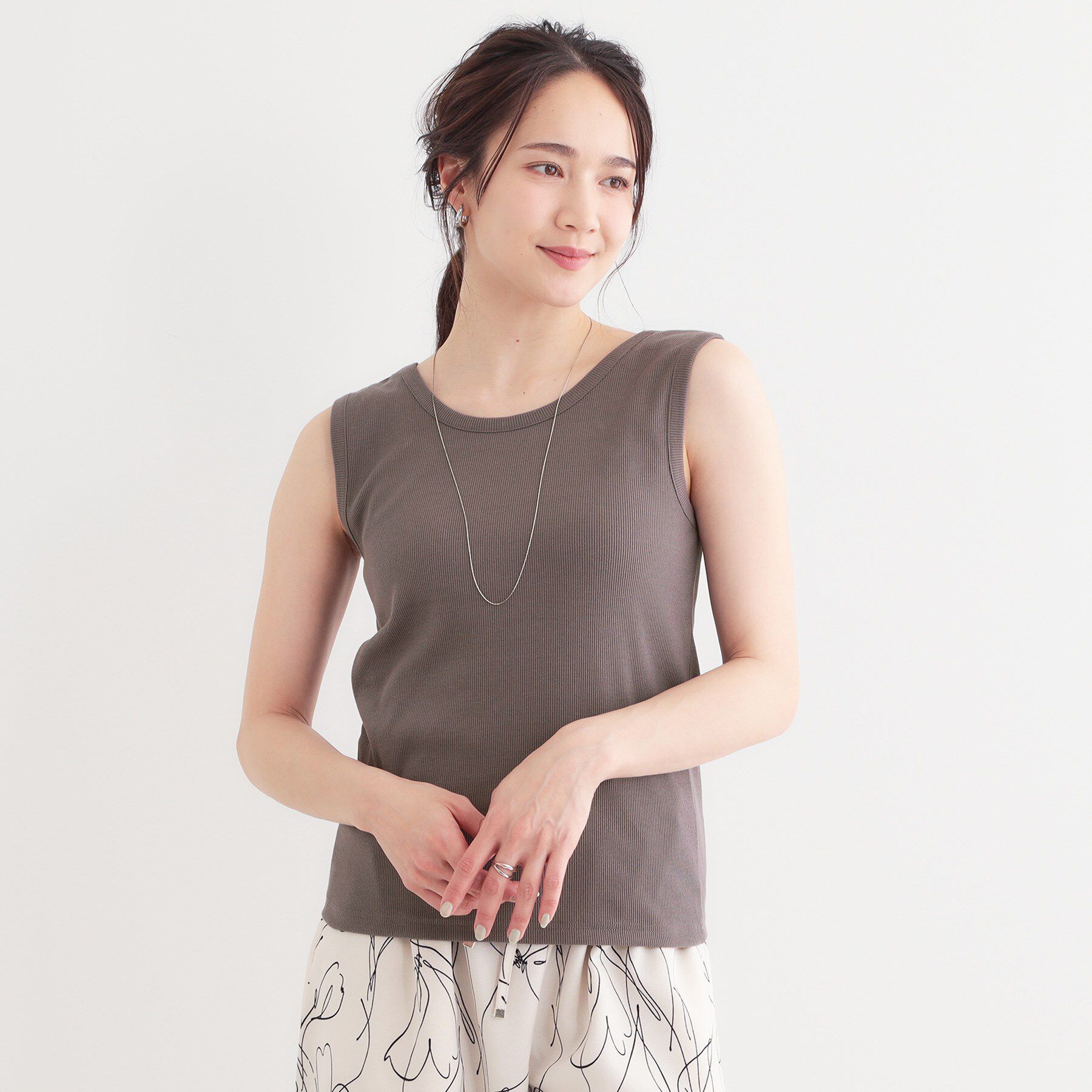 SHOO･LA･RUE「【S-LL】2WAYネック リブタンクトップ」|キャミソール|