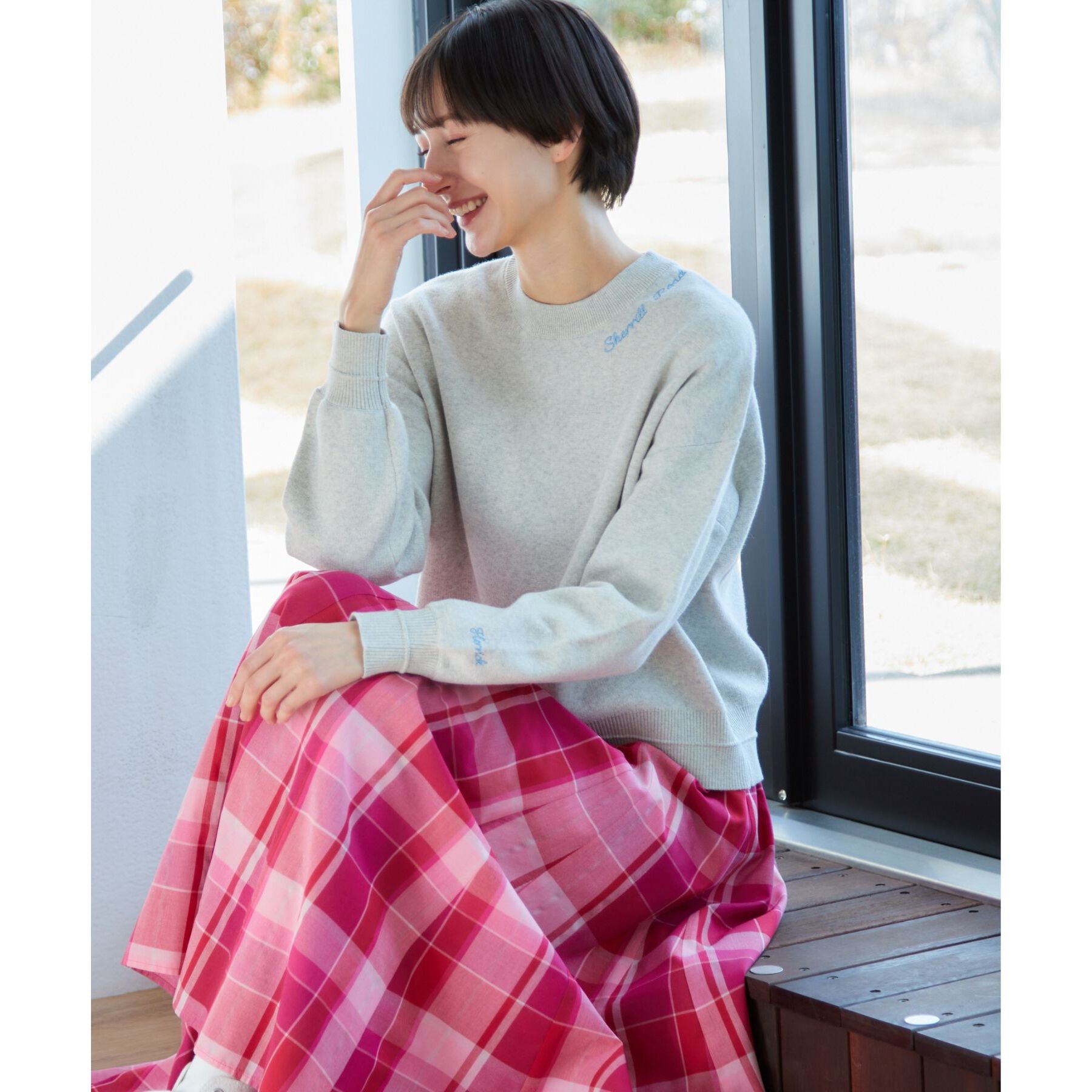 Dessin「【洗える】ロゴ刺繍ジャカードニット（XS～L）」|ニット・セーター|