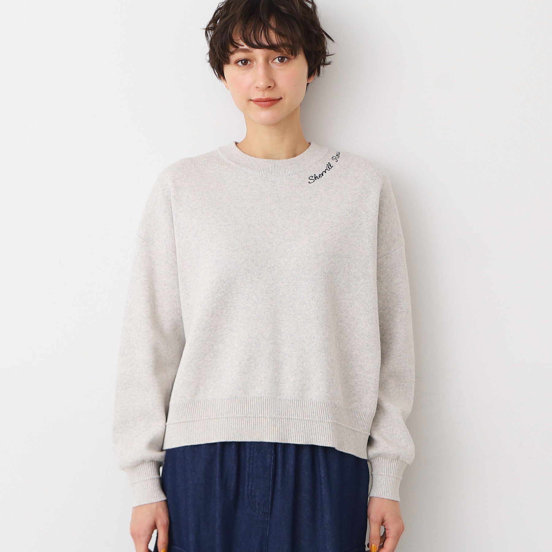 Dessin「【洗える】ロゴ刺繍ジャカードニット（XS～L）」|ニット・セーター|