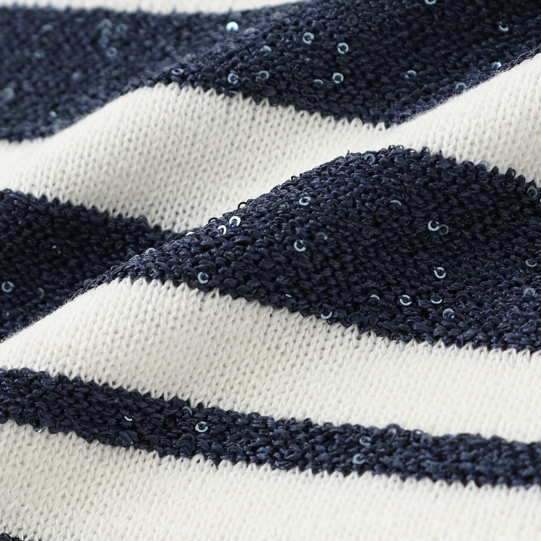 Dessin「【洗える】スパンコールラメボーダーニット」|ニット・セーター|