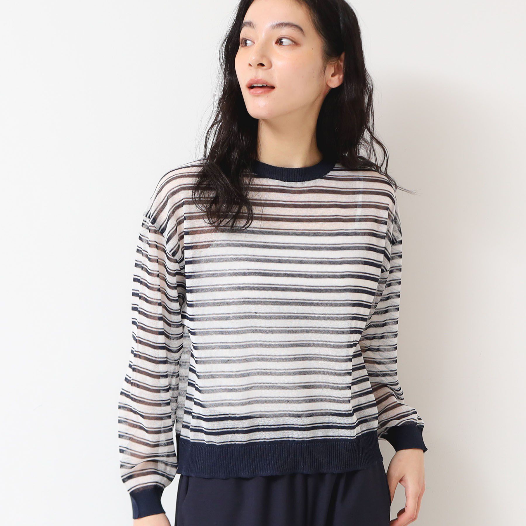 Dessin「【洗える】シアーカラ―ボーダーニット（S～L）」|ニット・セーター|