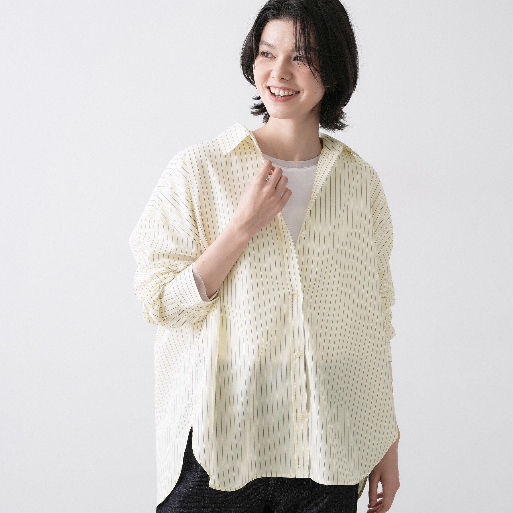 Dessin「【洗える】バックボタンオーバーシャツ」|シャツ・ブラウス|
