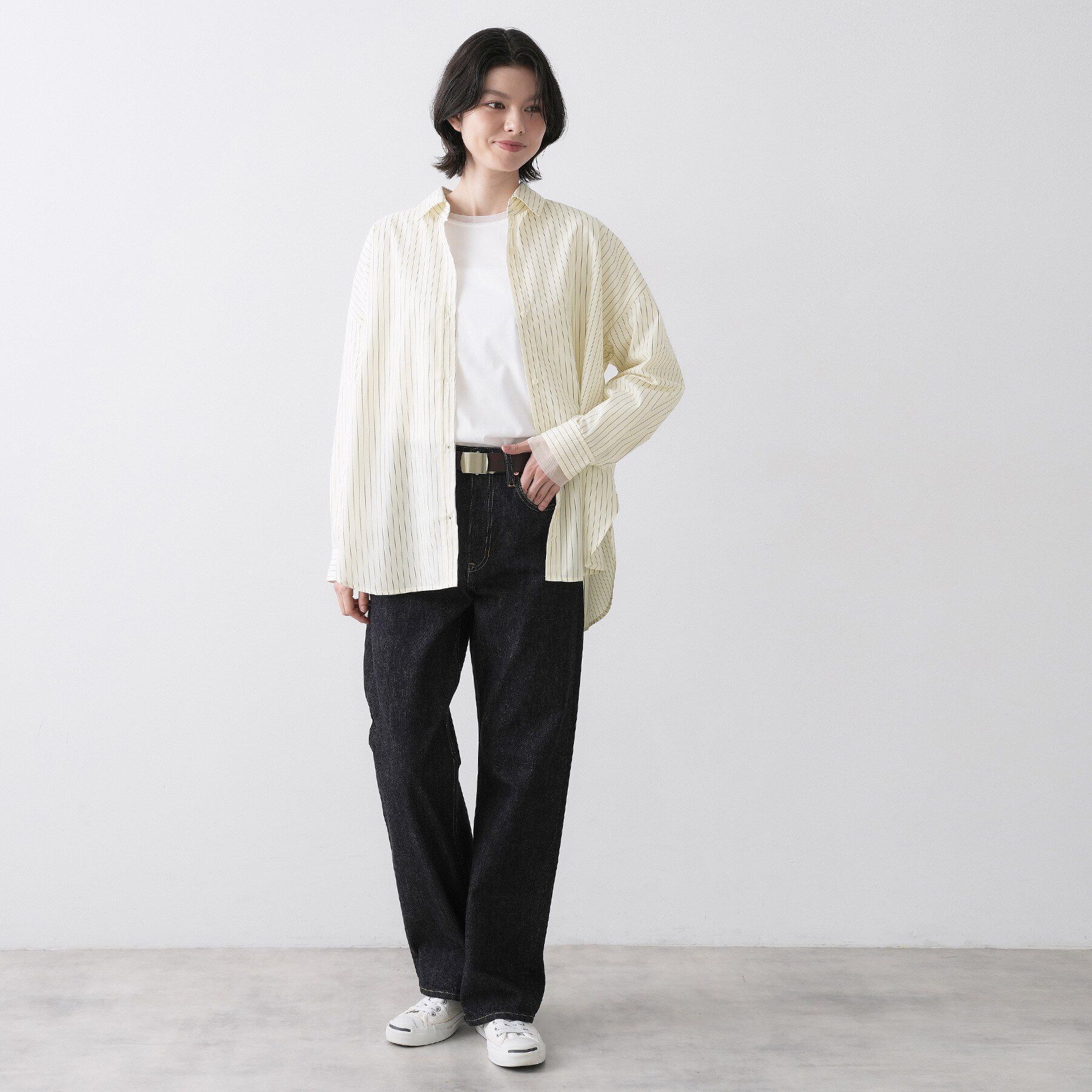 Dessin「【洗える】バックボタンオーバーシャツ」|シャツ・ブラウス|