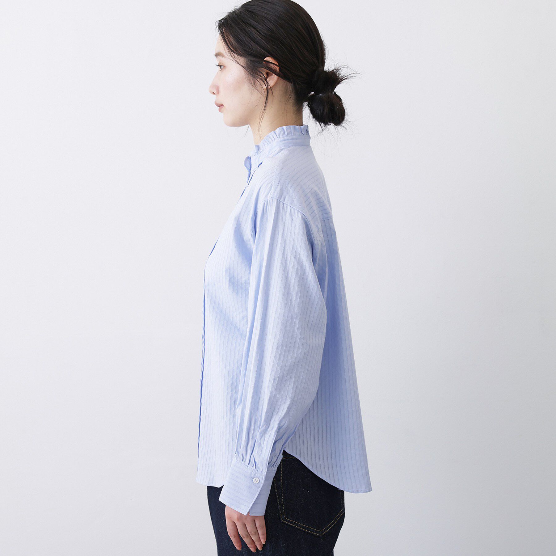 Dessin「【洗える】フリルネックタックブラウス」|シャツ・ブラウス|