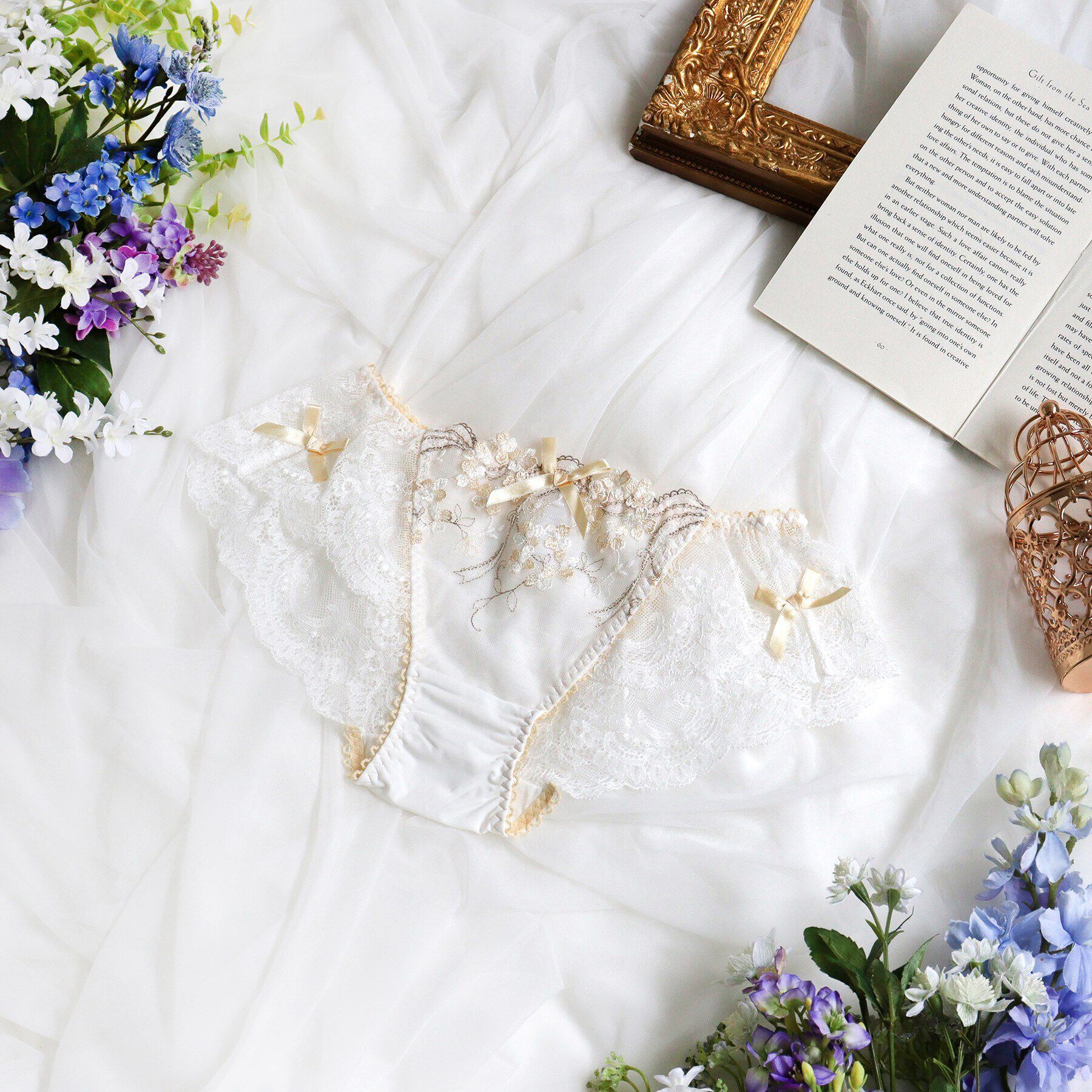 Risa Magli「クラーラ レースショーツ」|インナー|クリーム(054)