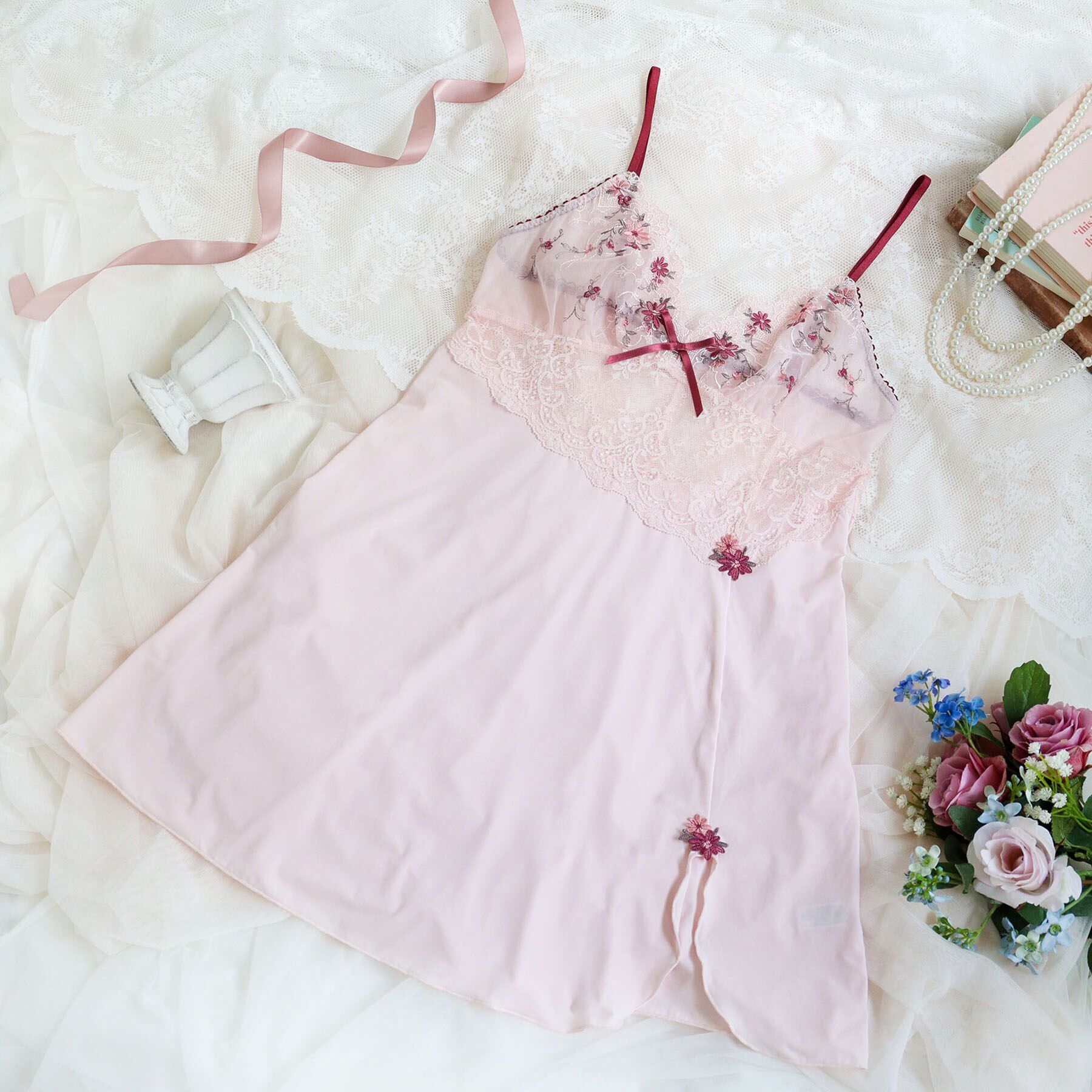 Risa Magli「フィオナ スリップ」|キャミソール|ピンク(071)