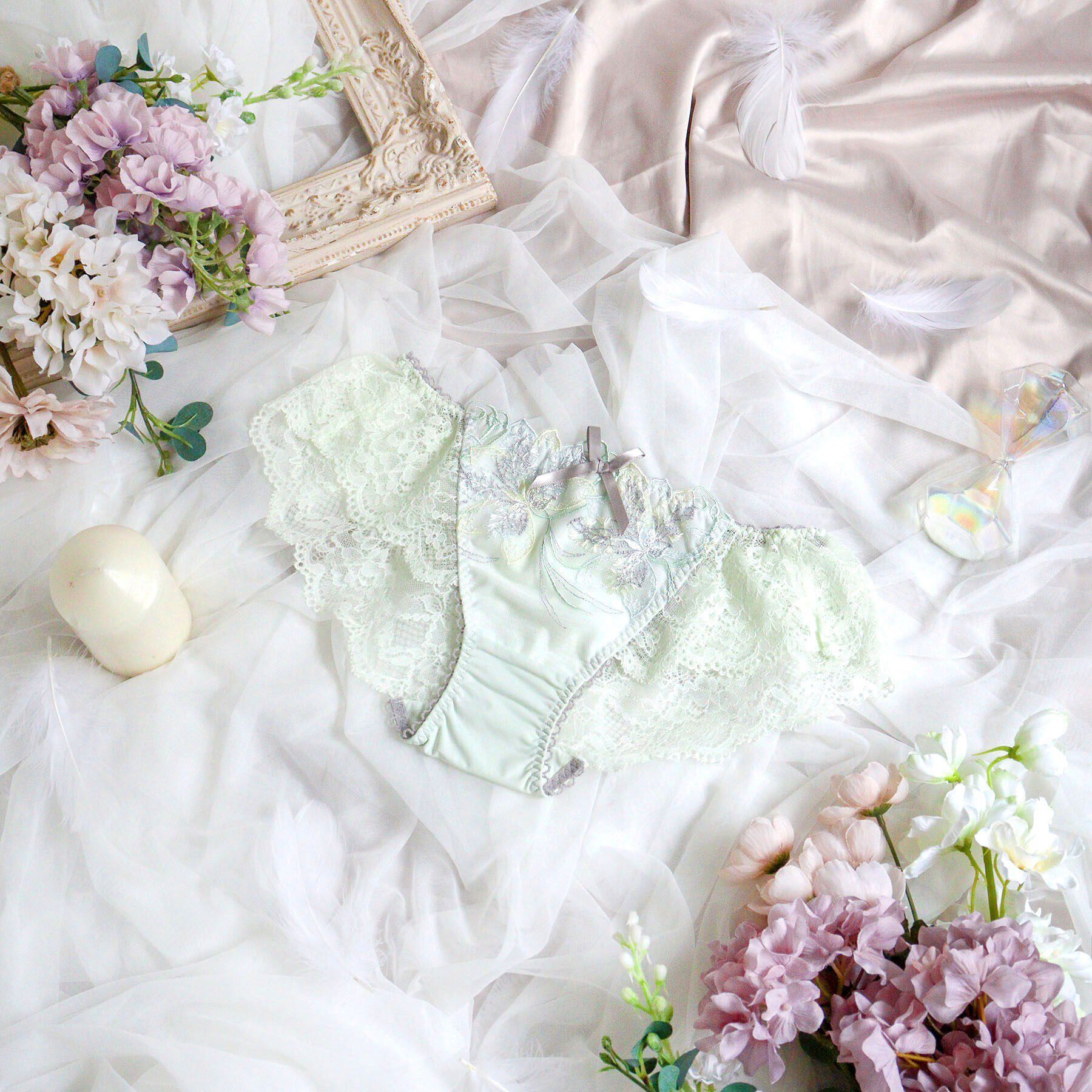 Risa Magli「ジェシカ レースショーツ」|インナー|ミントグリーン(02