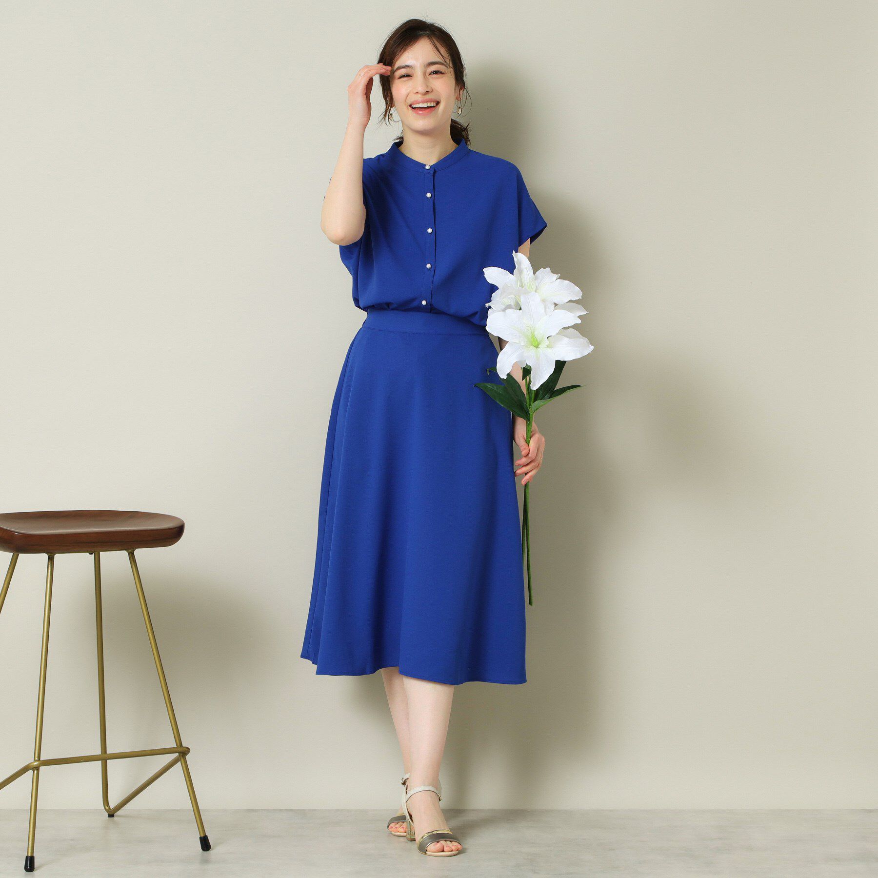 ITS&rsquo;DEMO「【UVケア／吸水速乾／洗濯機OK／冷感】麻調合繊タックブラウス＜ラク服シリーズ＞」|シャツ・ブラウス|