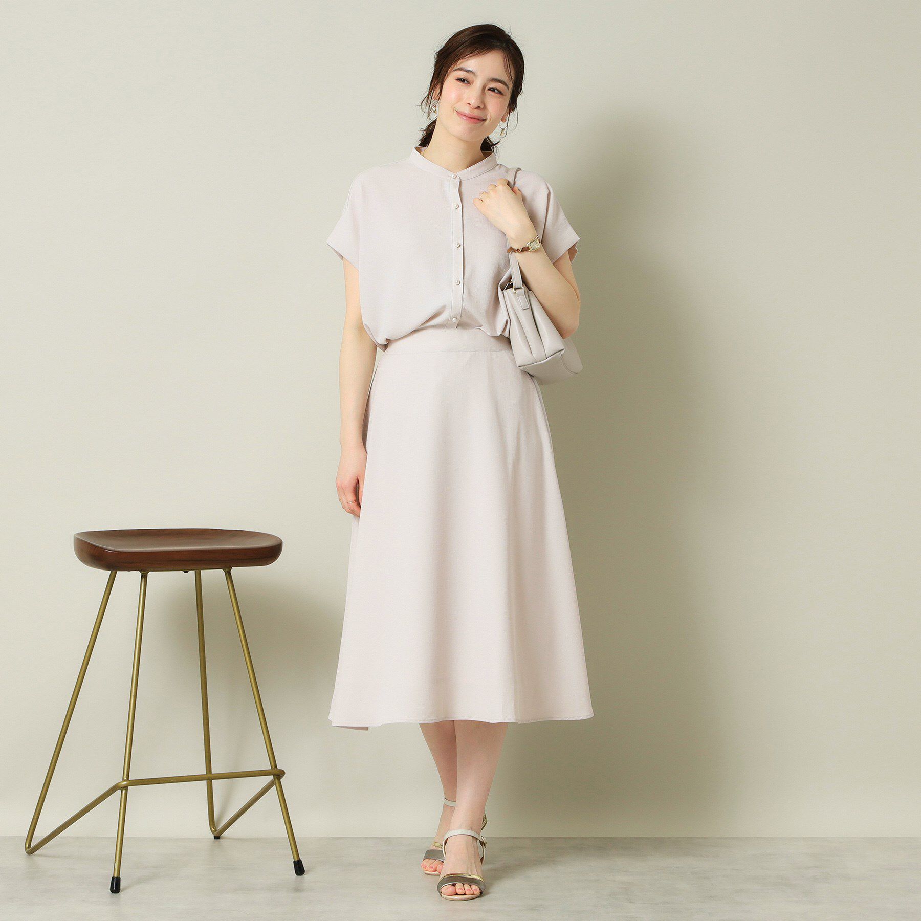 ITS&rsquo;DEMO「【UVケア／吸水速乾／洗濯機OK／冷感】麻調合繊タックブラウス＜ラク服シリーズ＞」|シャツ・ブラウス|