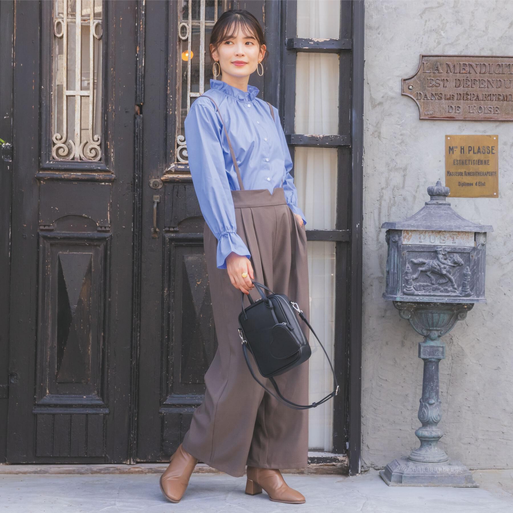 ITS&rsquo;DEMO「【洗濯機OK】スタンドフリルブラウス」|シャツ・ブラウス|