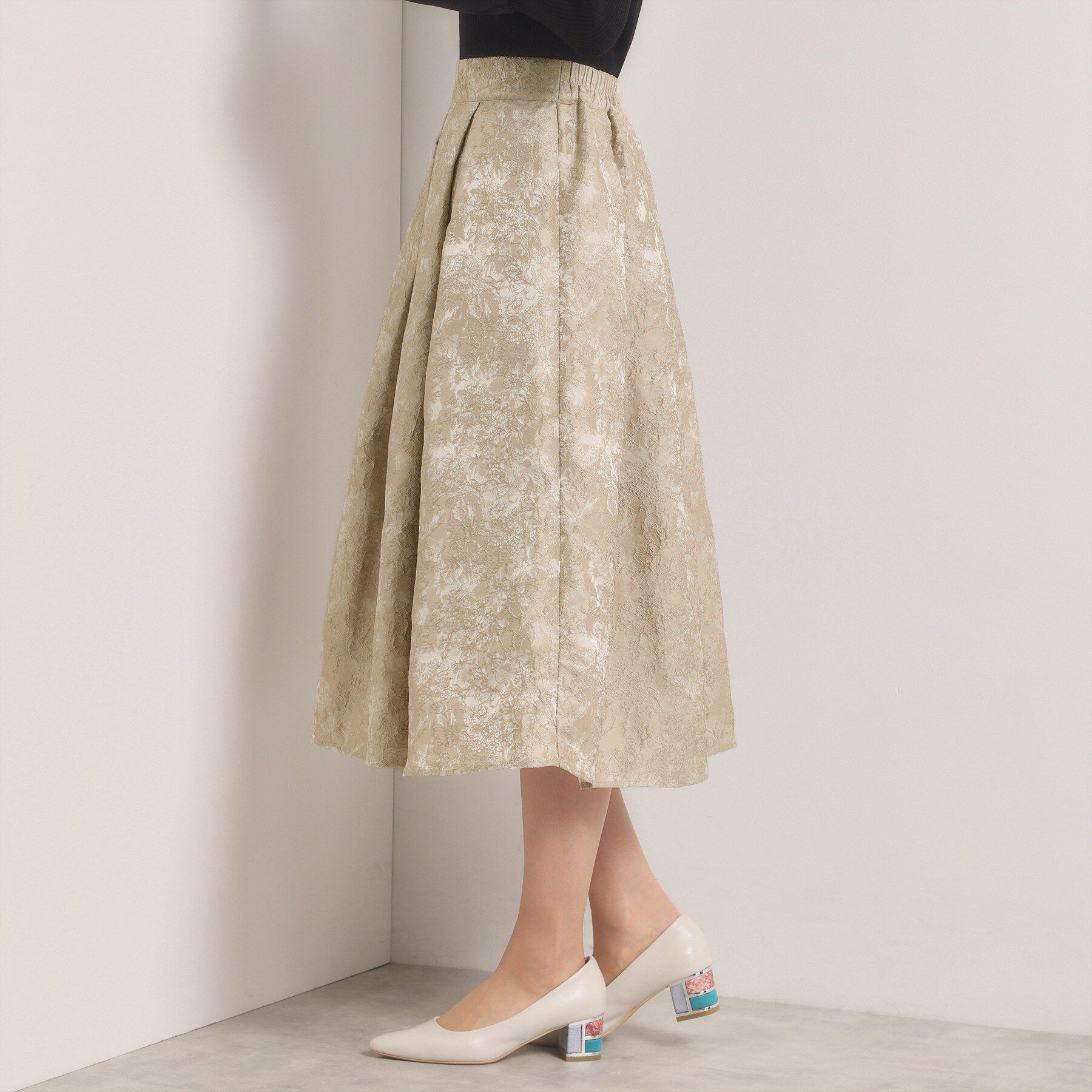 ITS&rsquo;DEMO「【入卒／手洗い可】ジャカードタックスカート」|スカート|