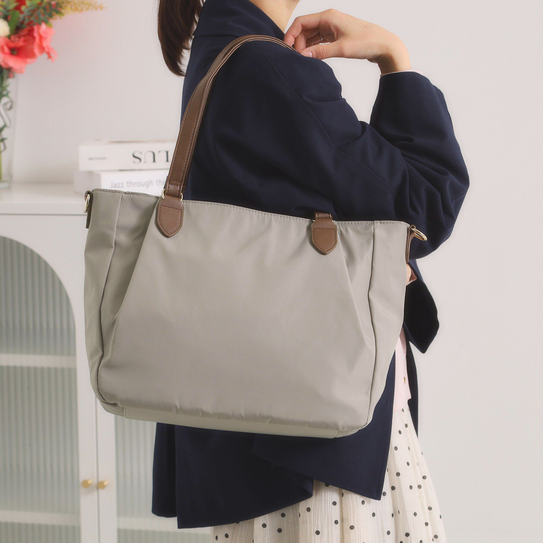 ITS&rsquo;DEMO「【2way／6ポケット】コンビA4トート」|トートバッグ|グレー(012)