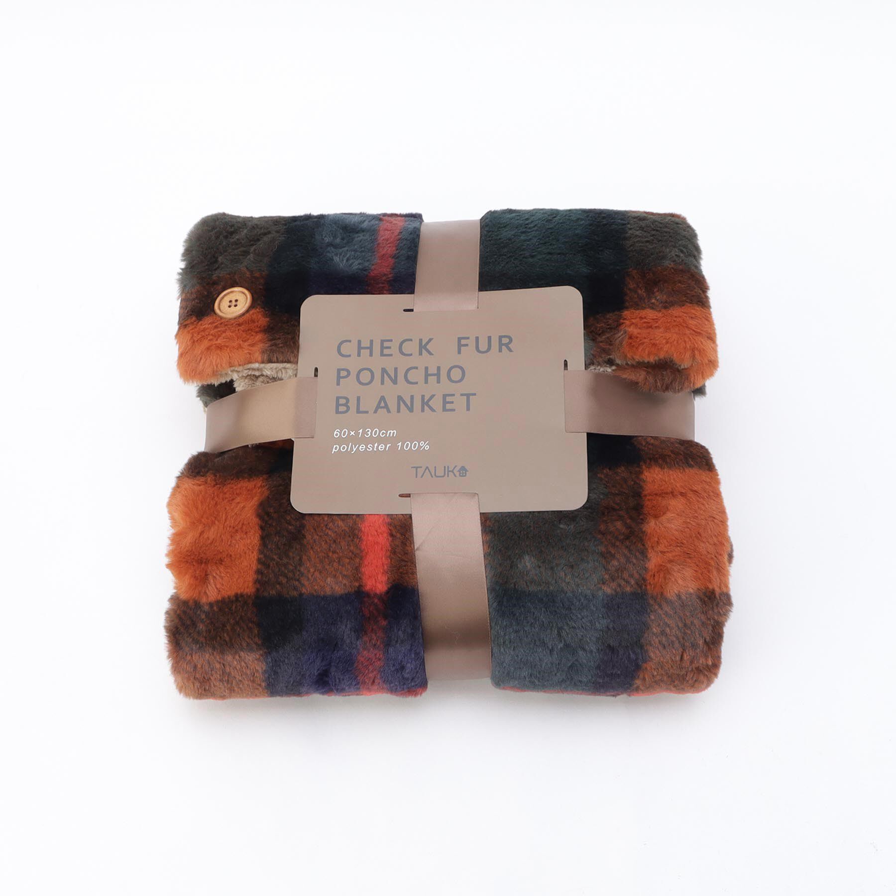 212 KITCHEN STORE「チェックファー ポンチョ ネイビー」|ブランケット|