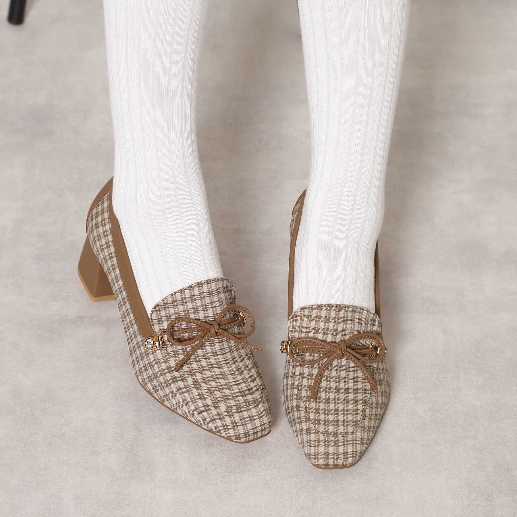 ESPERANZA「ビジュー付リボンローファー」|パンプス|