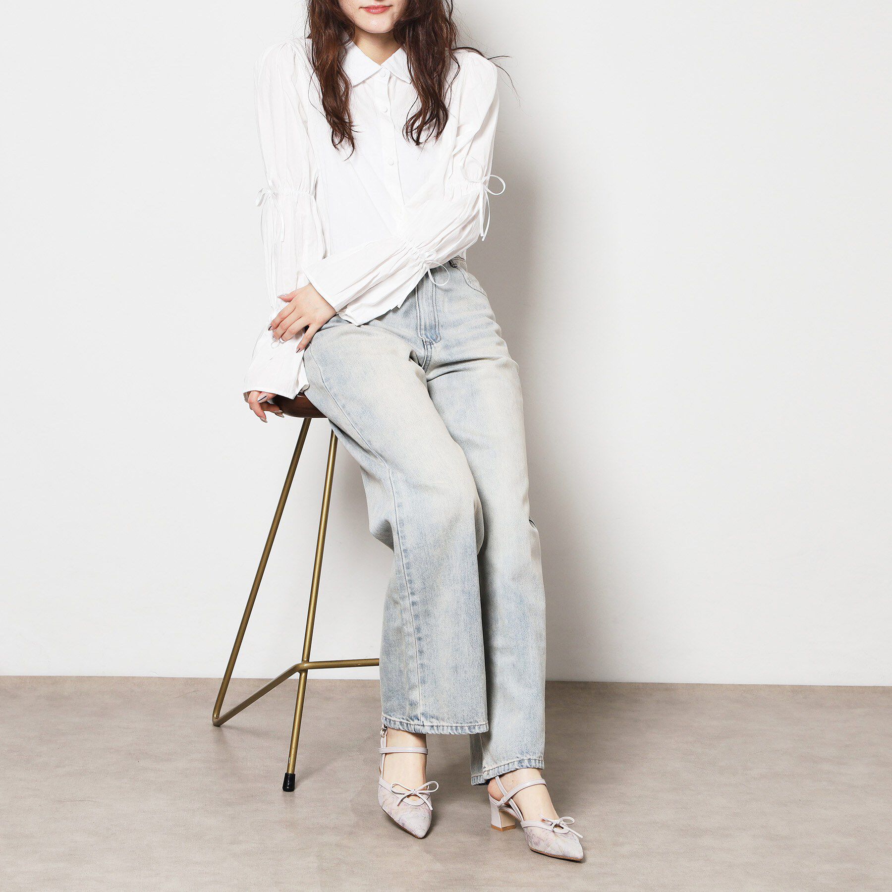 ESPERANZA「【Spring Collection】チュールリボンバックストラップパンプス」|パンプス|