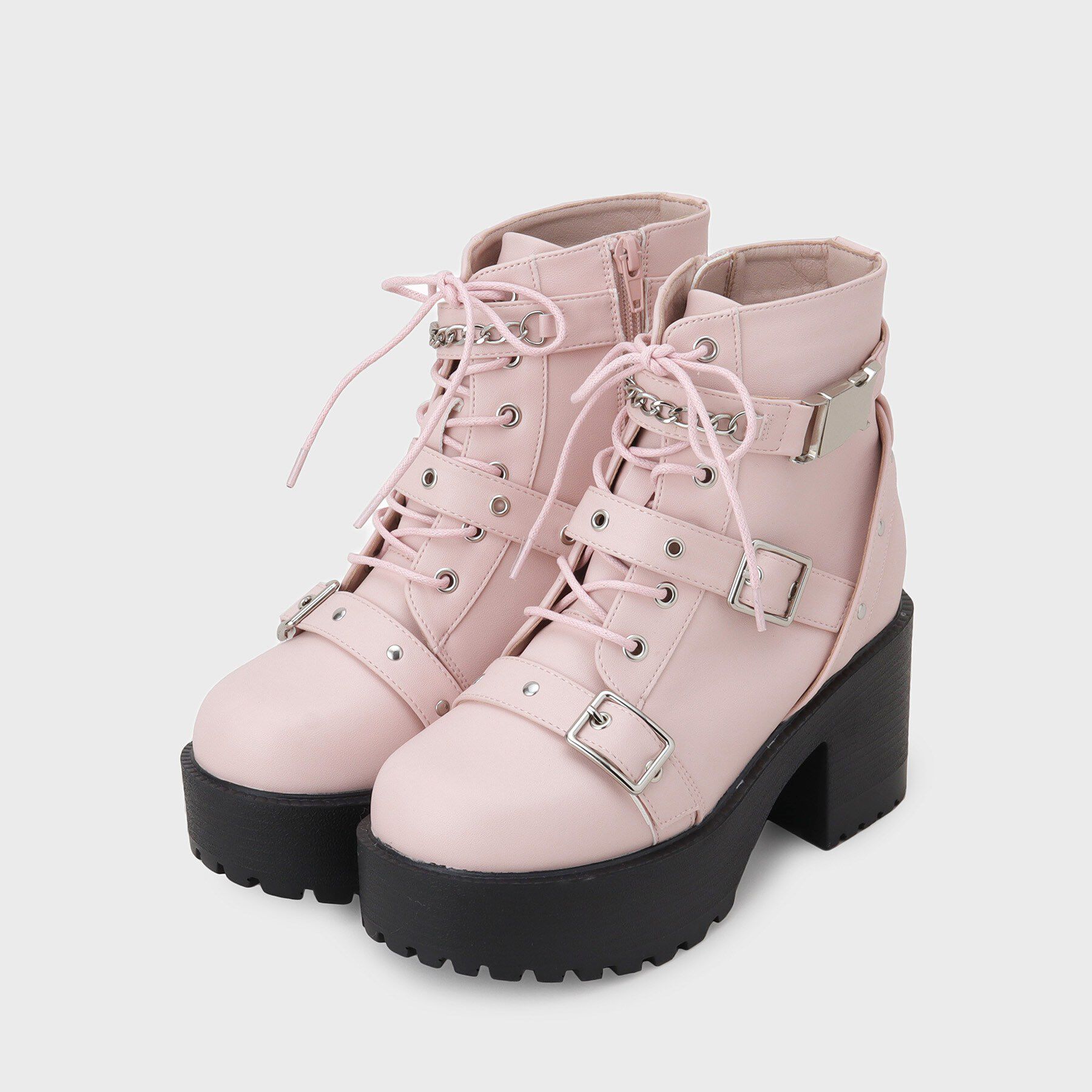 csT&P「厚底ベルト付きブーツ」|ショートブーツ|