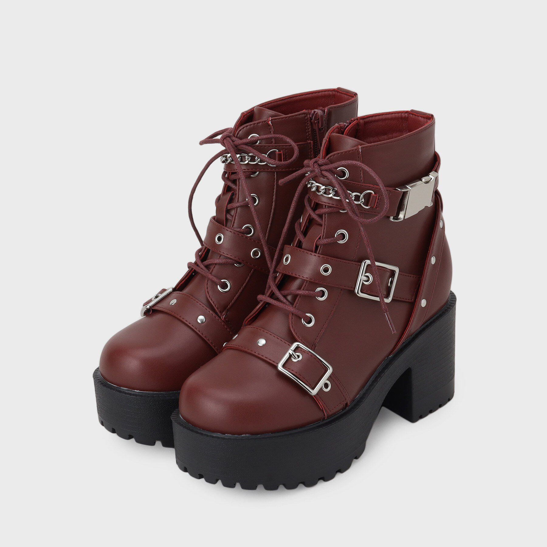 csT&P「厚底ベルト付きブーツ」|ショートブーツ|