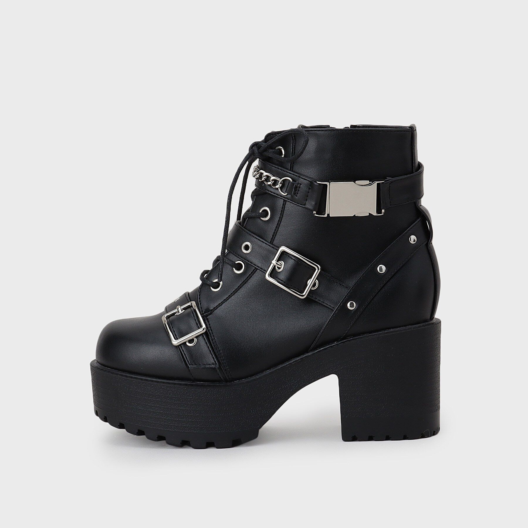 csT&P「厚底ベルト付きブーツ」|ショートブーツ|