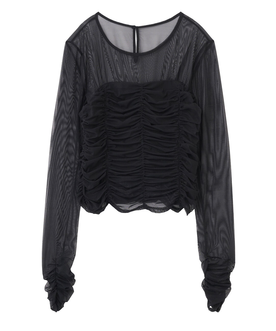 COCO DEAL「ギャザーチュールレイヤードトップス」|シャツ・ブラウス|ブラック