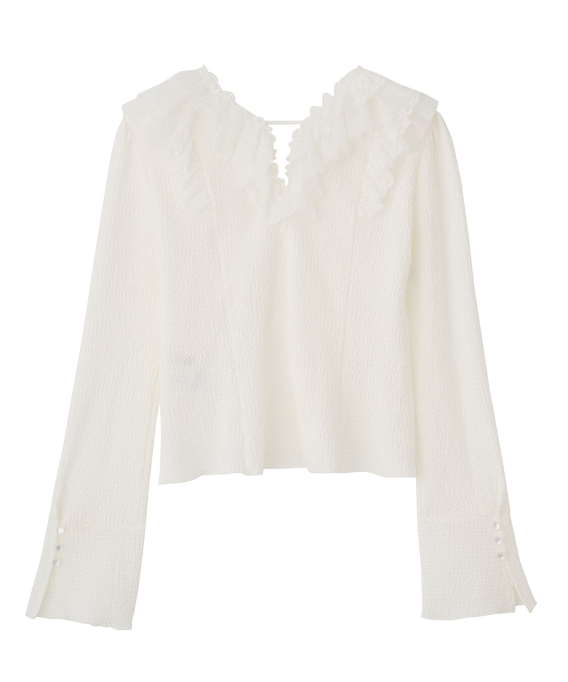 COCO DEAL「レースフリルカットジャカードトップス」|Tシャツ・カットソー|