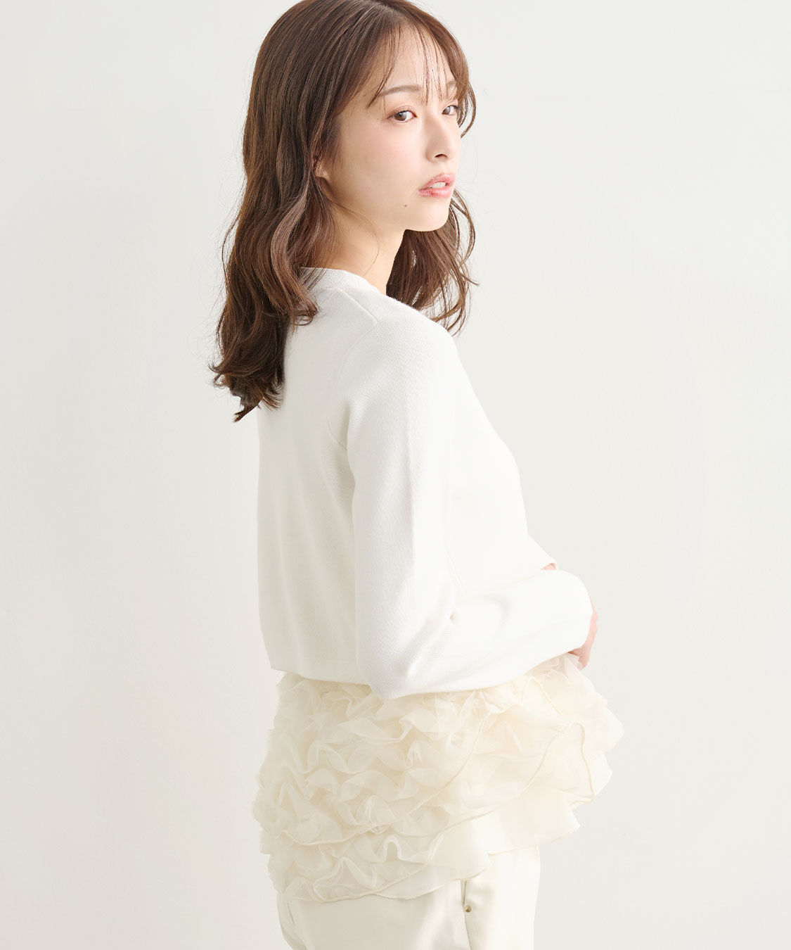 COCO DEAL「フリルペプラムブラウス&times;ニット」|シャツ・ブラウス|