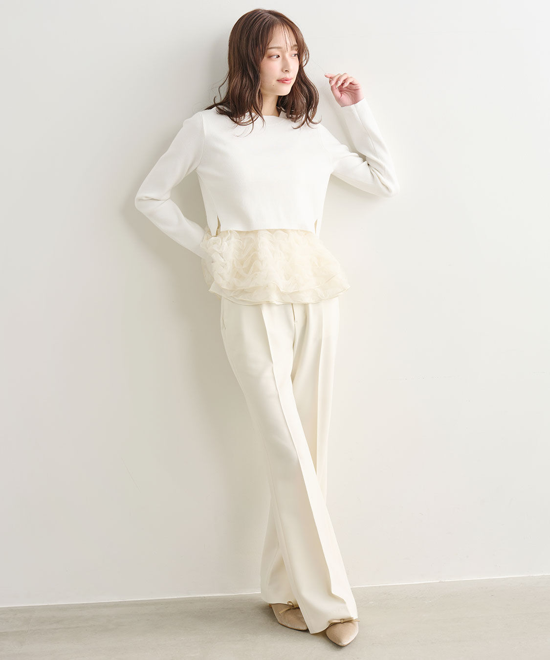 COCO DEAL「フリルペプラムブラウス&times;ニット」|シャツ・ブラウス|