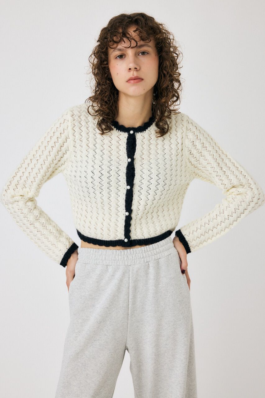 MOUSSY「GLITTER ニットカーディガン」|カーディガン|