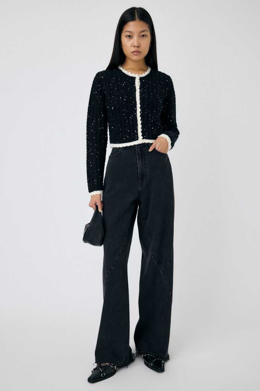 MOUSSY「GLITTER ニットカーディガン」|カーディガン|
