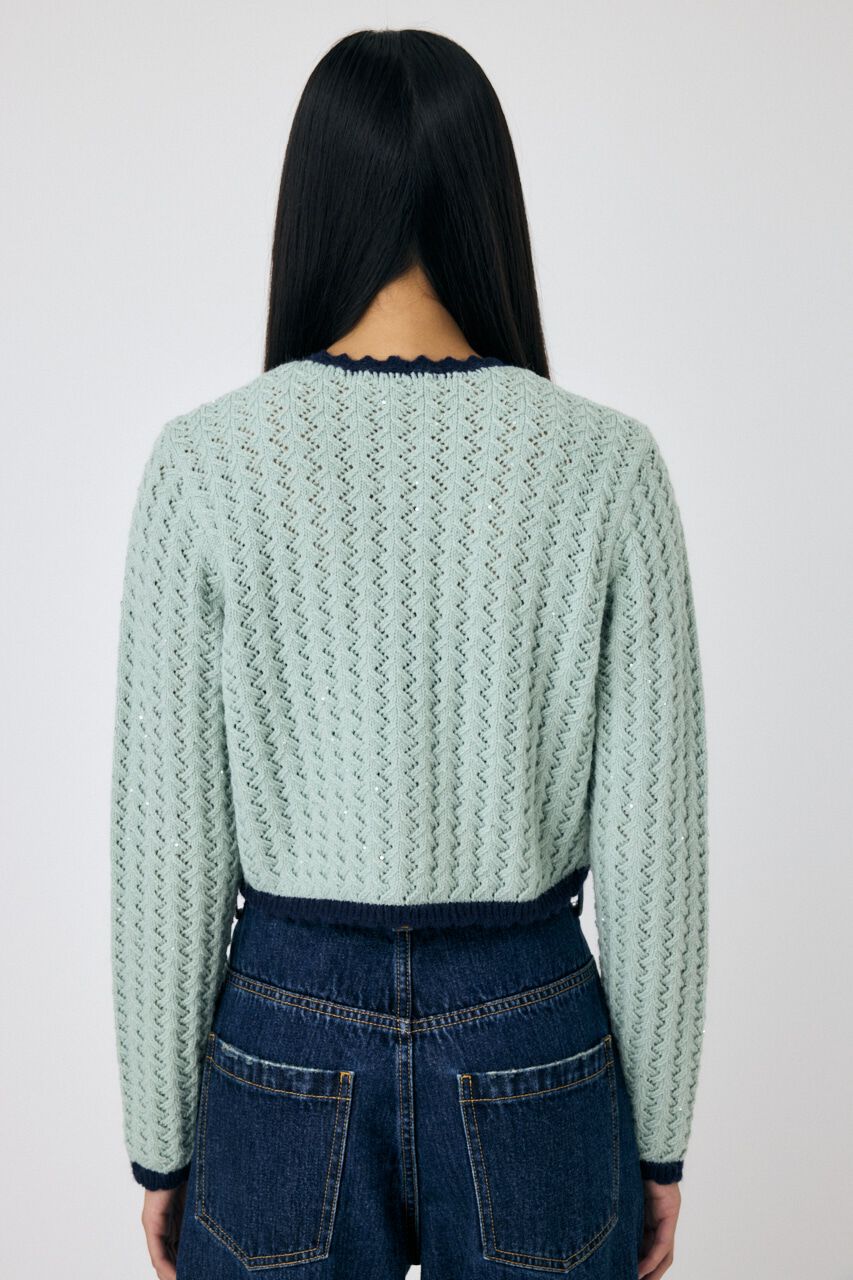MOUSSY「GLITTER ニットカーディガン」|カーディガン|