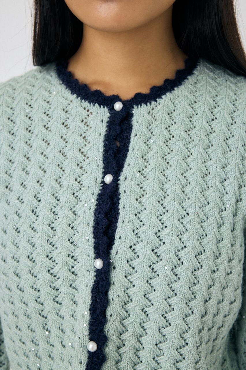 MOUSSY「GLITTER ニットカーディガン」|カーディガン|