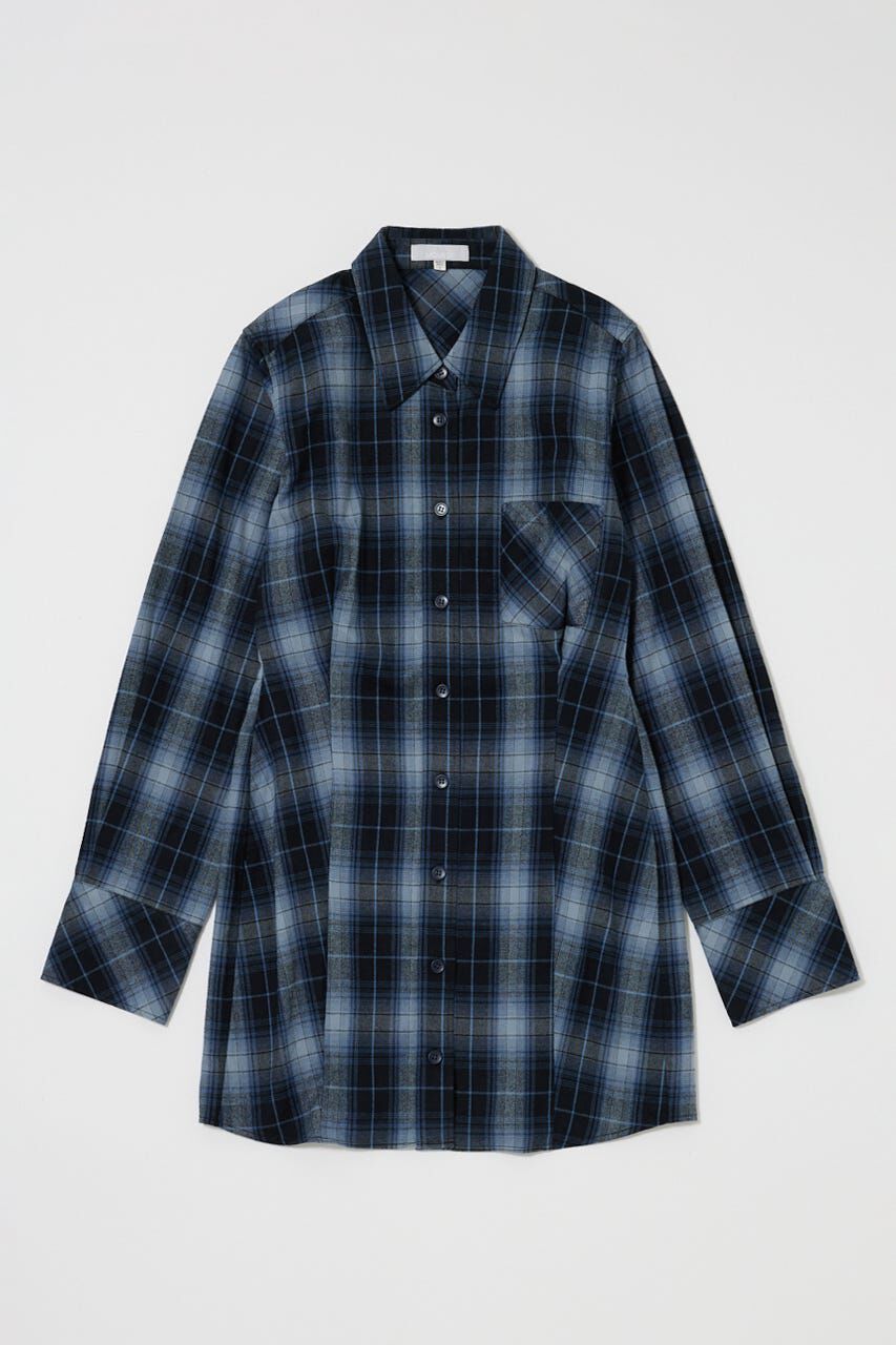 MOUSSY「CHECK SHIRT ドレス」|ワンピース|BLU