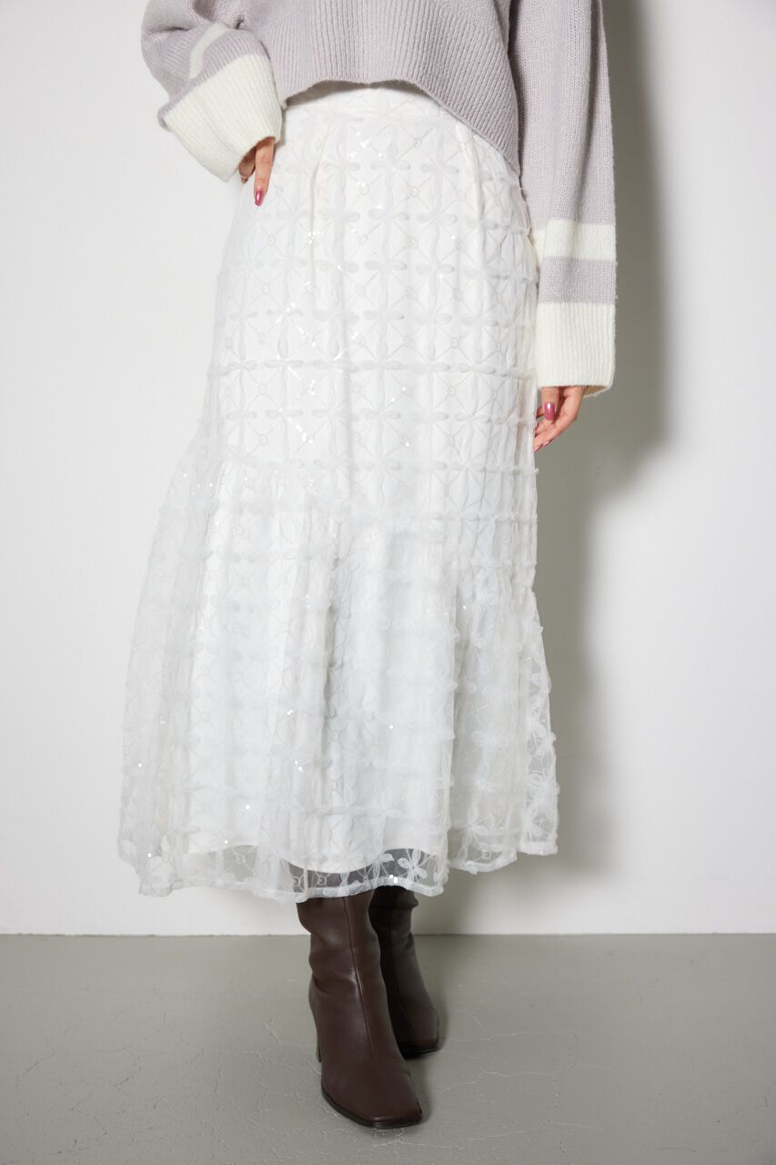 rienda「スパンコールチュールセミマーメイドスカート」|スカート|