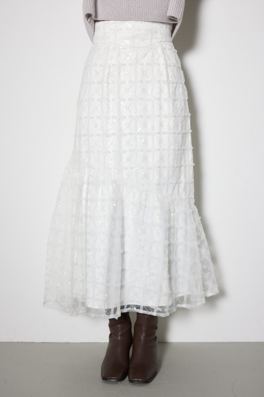 rienda「スパンコールチュールセミマーメイドスカート」|スカート|