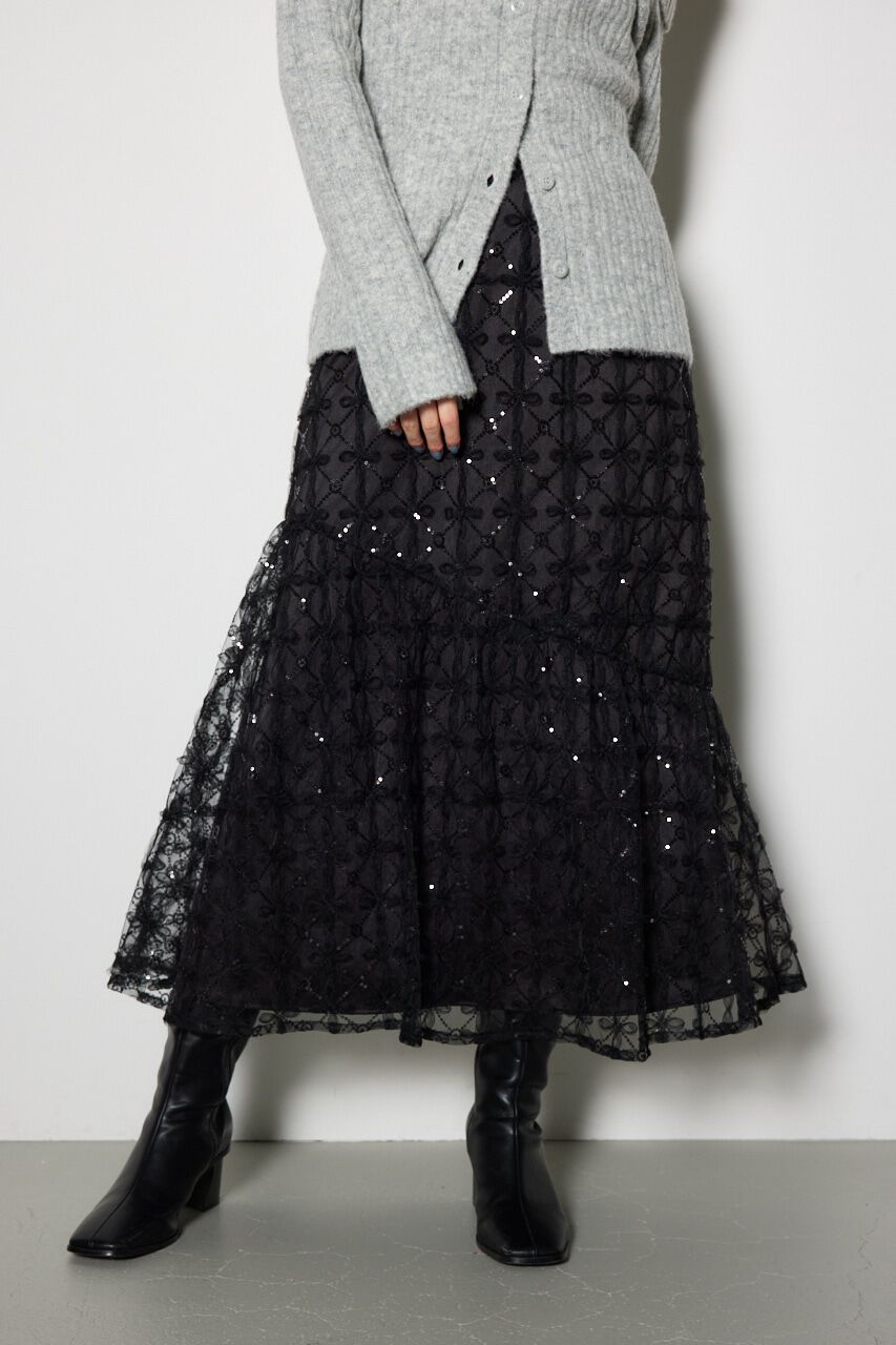 rienda「スパンコールチュールセミマーメイドスカート」|スカート|
